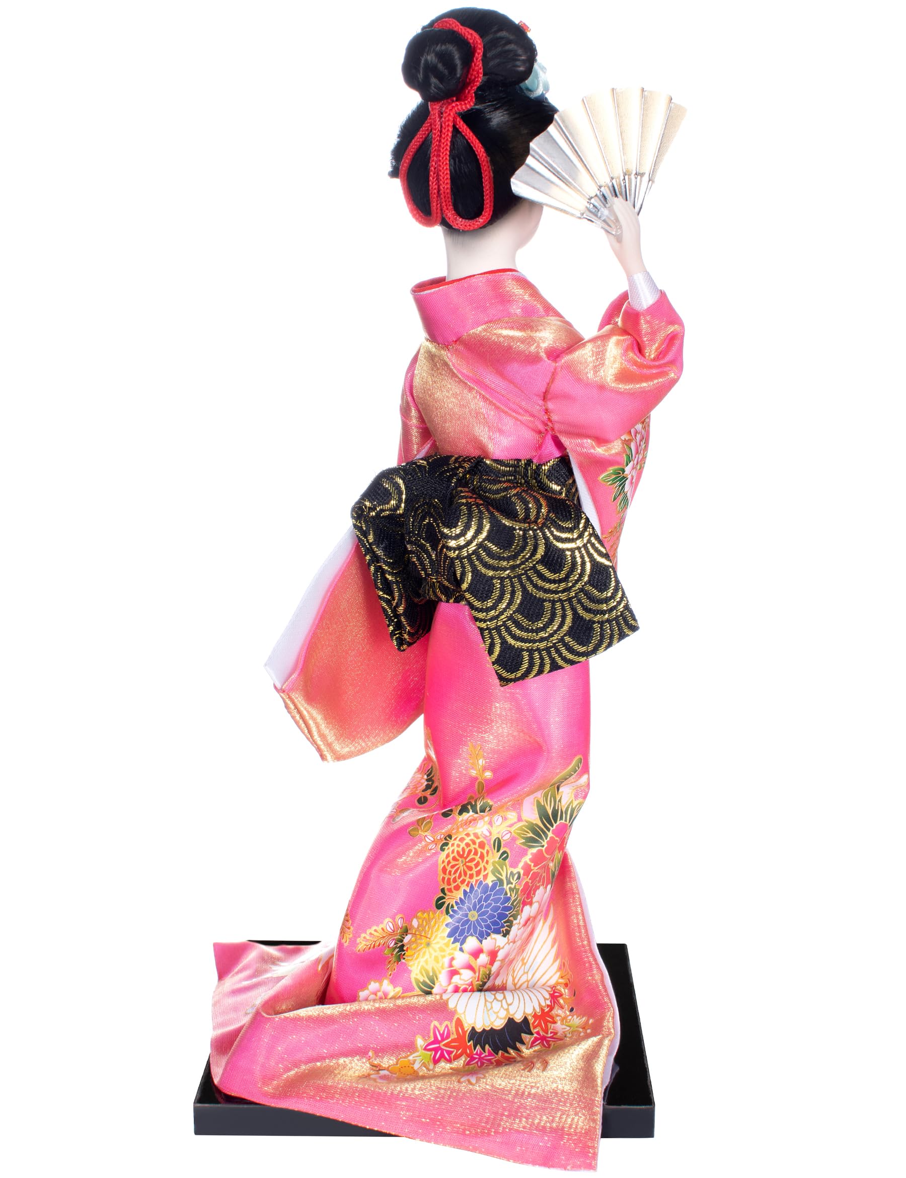 ALAMIYA Figura coleccionable de geisha japonesa asiática con abanico de papel para decoración del hogar