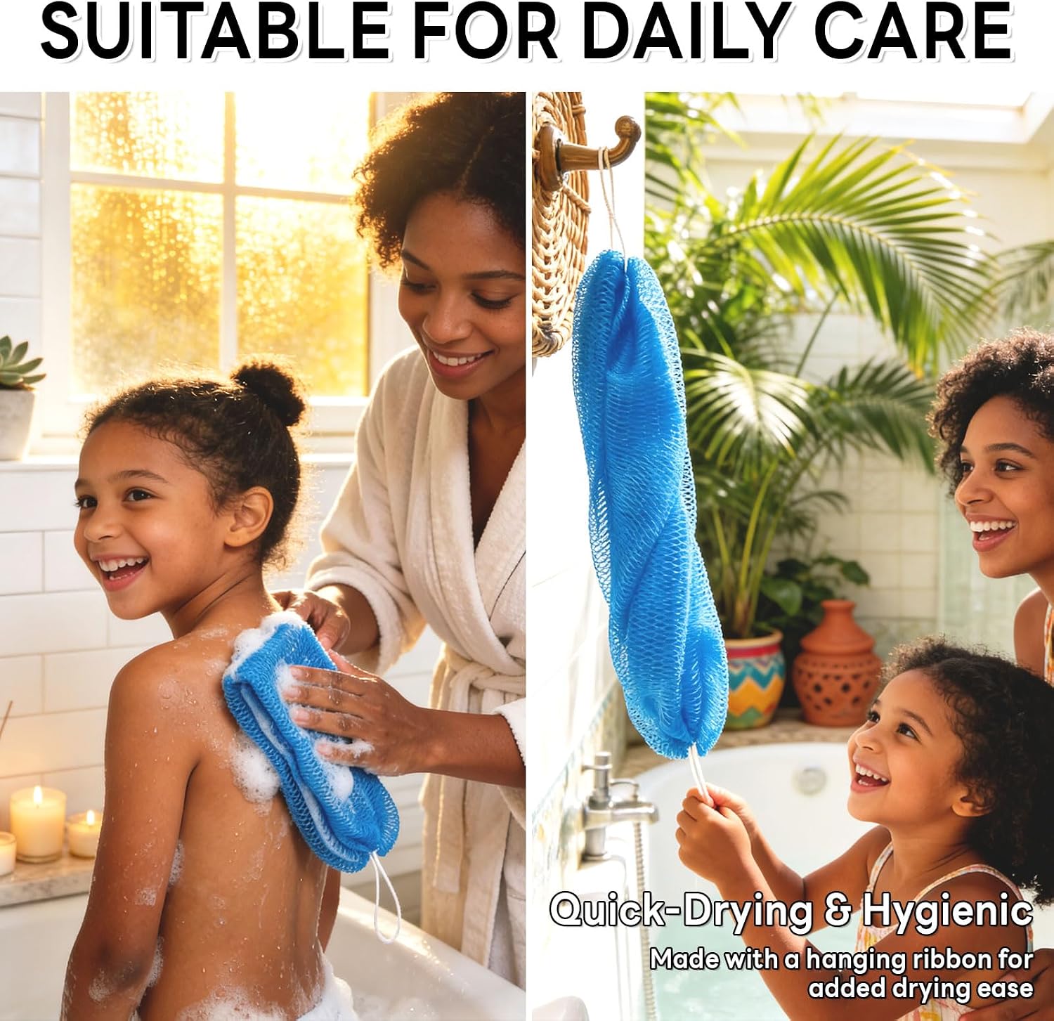 5 Pack African Net Sponge Authentic with Knots