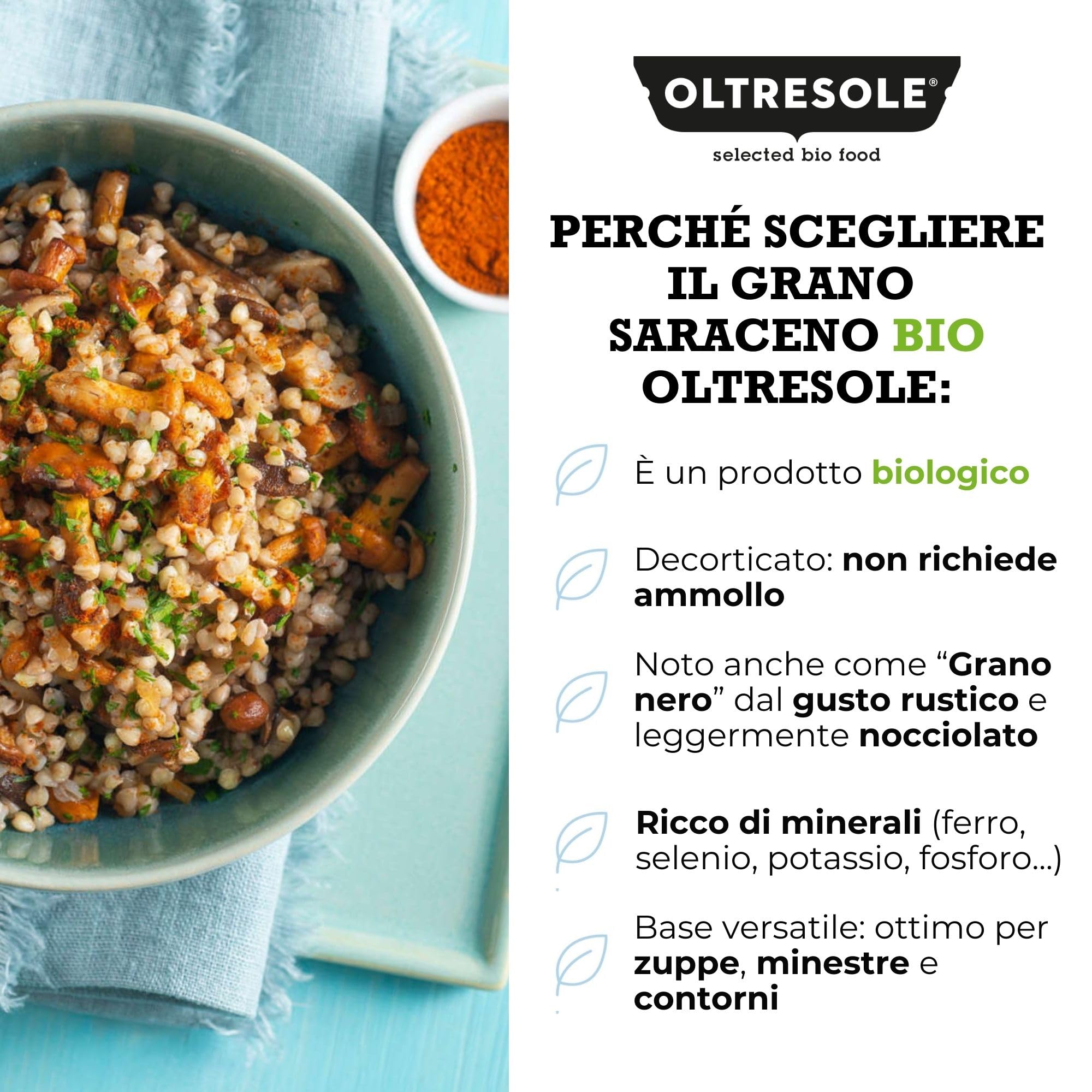 Oltresole, Sarrasin Décortique Biologique 5 Kg, Grain Brut Non Traité Thermiquement, provenant de l'Agriculture Biologique, Convenience Size