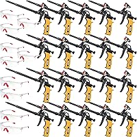 Vista 13 de Pistola aislante de espuma en aerosol profesional (2 pistolas de espuma + 8 boquillas), pistola de espuma expandible recubierta de teflón, pistola