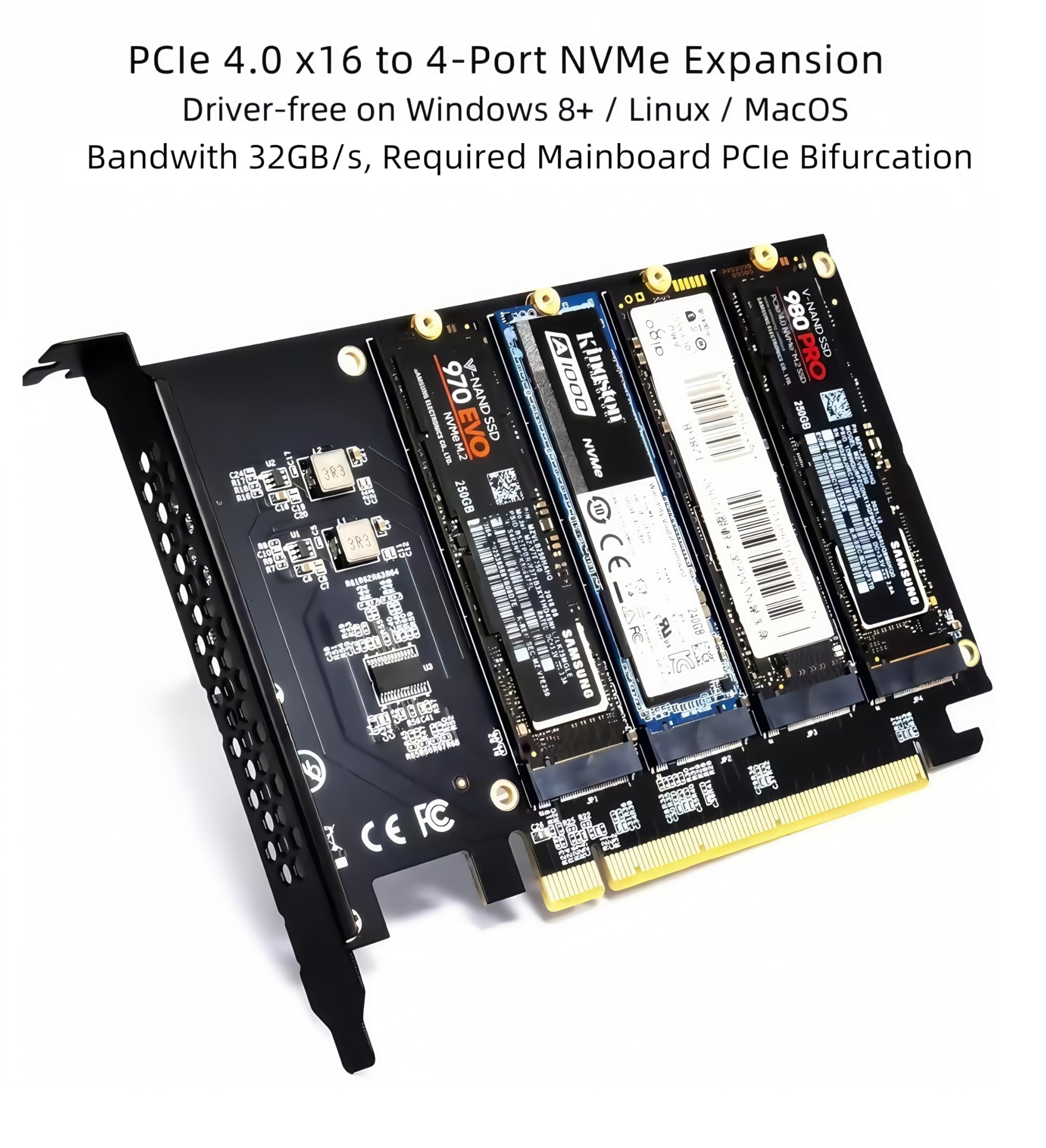 Amazon.com: Rongdeson LM417 Quad NVMe SSD to PCIe 4.0/3.0 X16