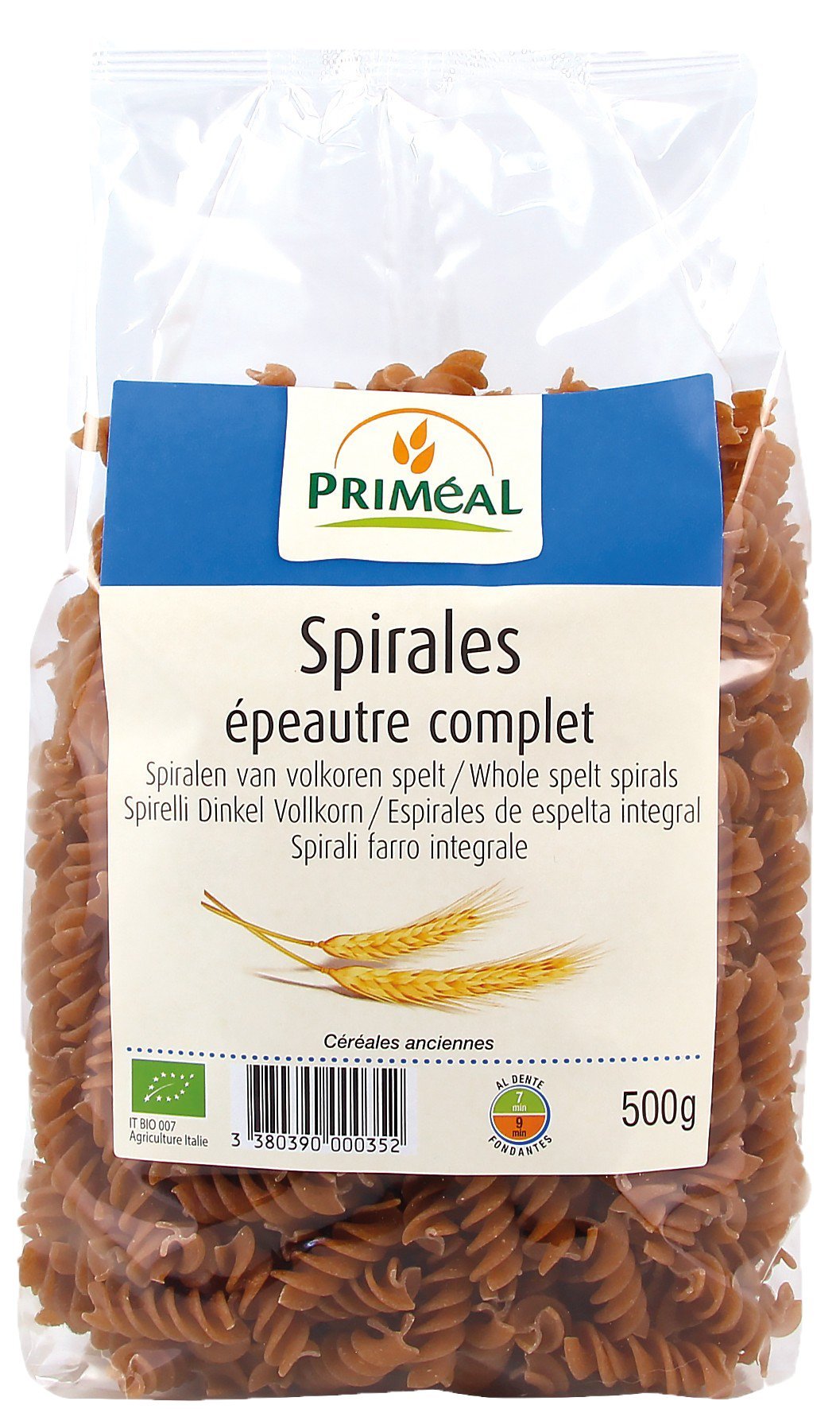 Priméal Pâte Spirales Épeautre Complet 500 g