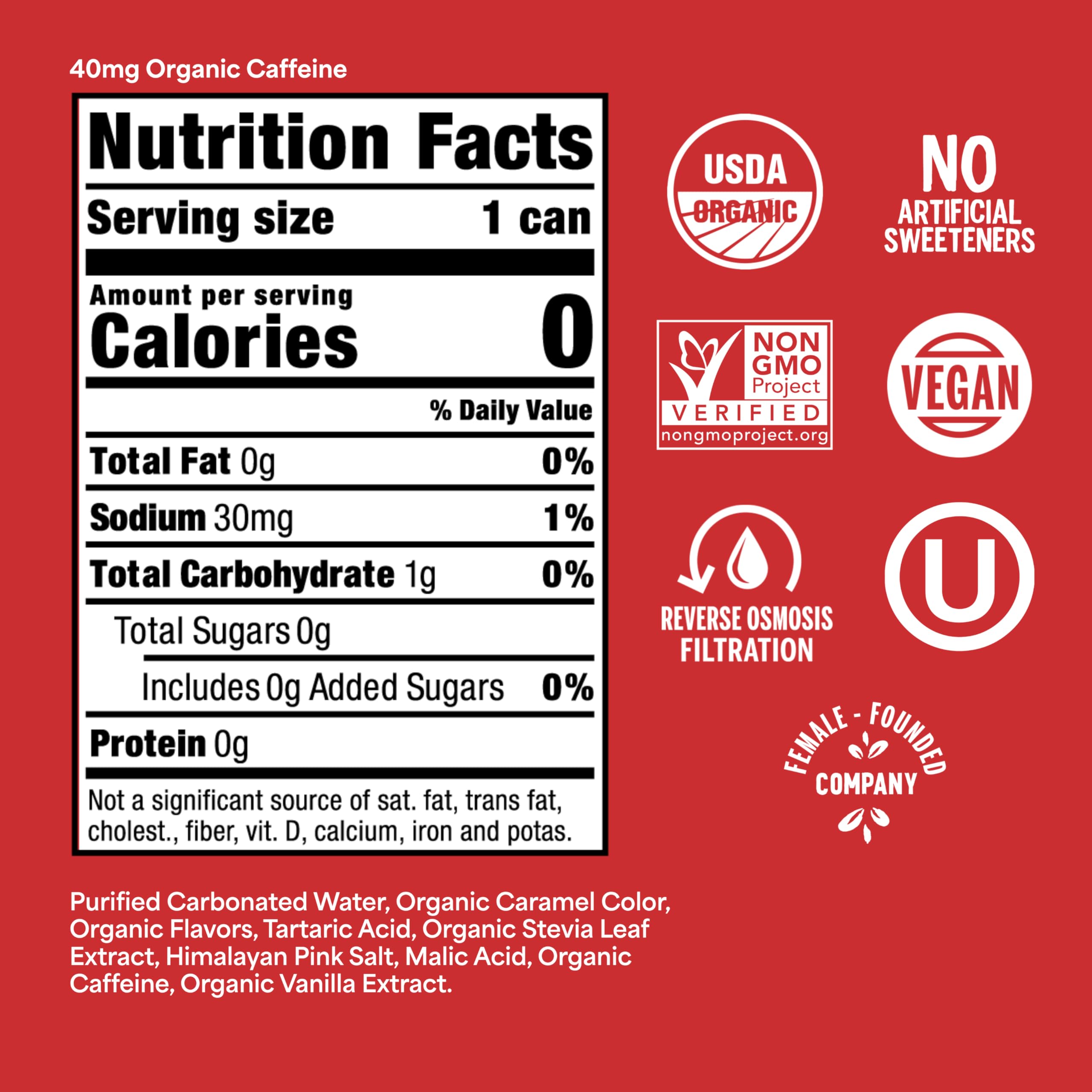 Nixie Organic Zero Sugar Soda - Classic Cola, 1 Can | Zero