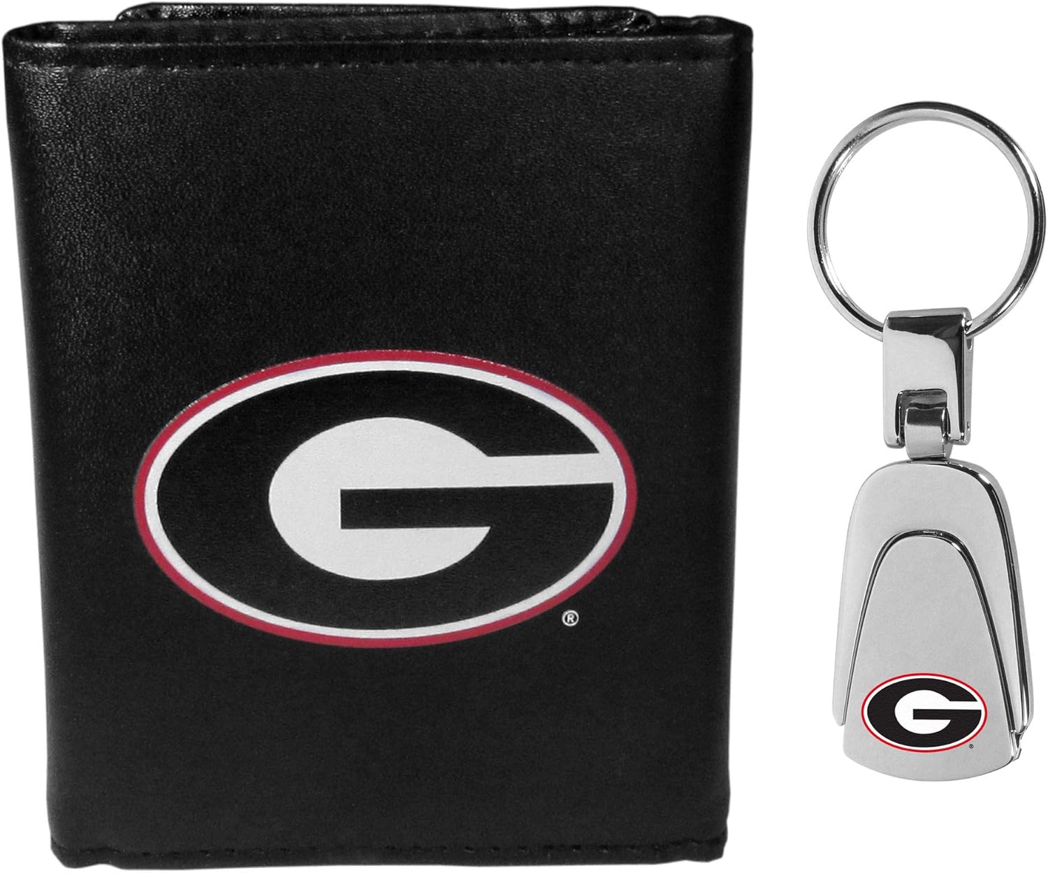 Siskiyou Sports NCAA Unisex Leather Tri-fold Wallet & Steel Key Chain