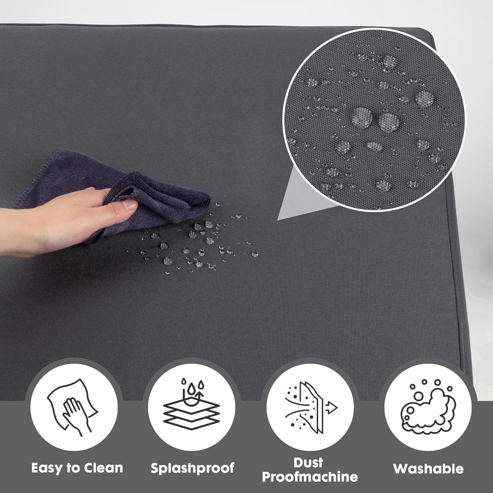 Genérico Cojines para Muebles de Jardín con Juego de Cojines para El Respaldo - Cojines Impermeables para Asientos de Exterior Salón para Hogar Coche Sofá y Sillas,H,pad48*48 * 8CMpillow48*43CM