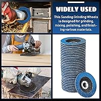 Vista 7 de Landhoow Paquete de 80 discos de aleta de grano de 40 1/2 pulgadas para amoladora angular de 4.5 x 7/8 pulgadas, disco de lijado de óxido
