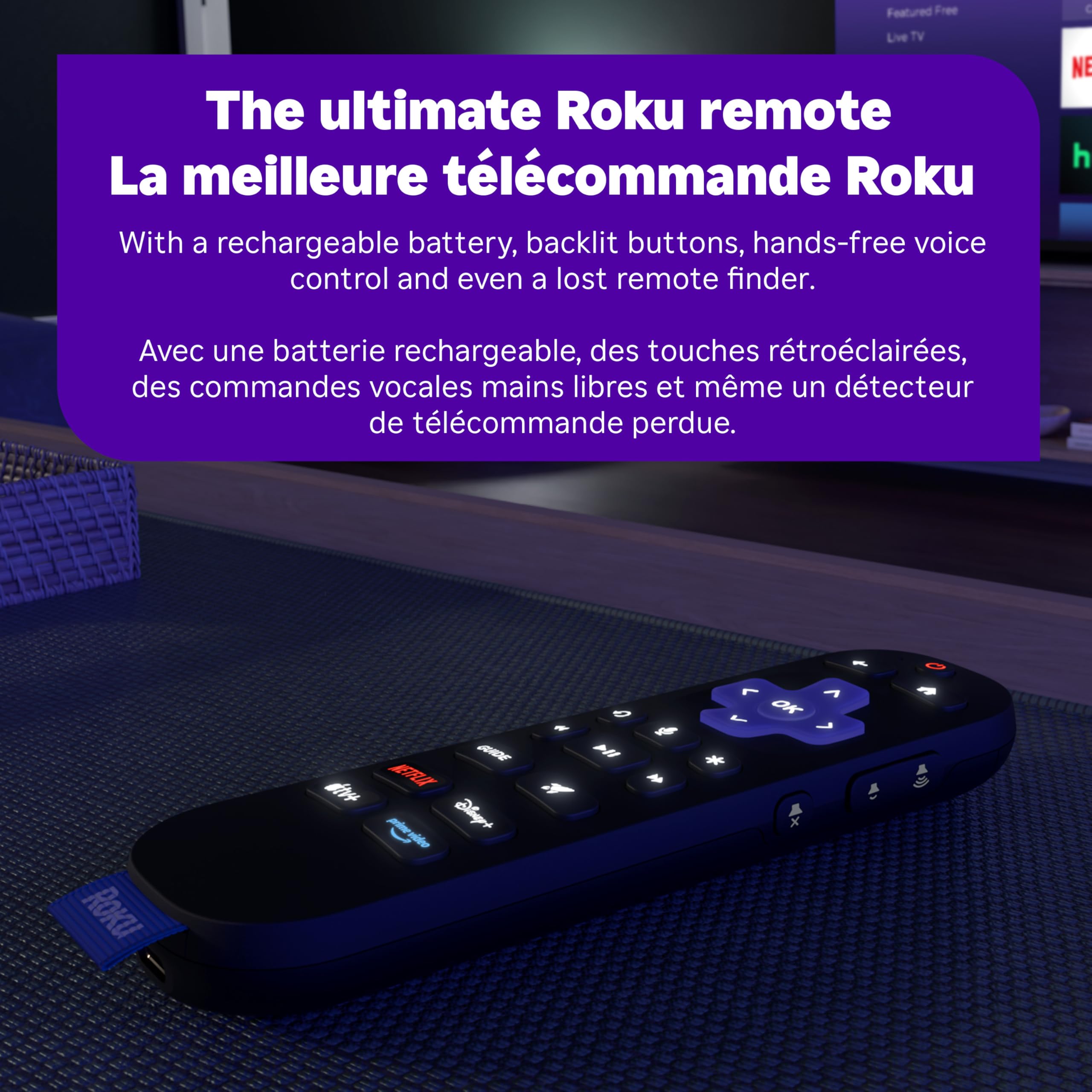 Roku Ultra 2024 | El Mejor Reproductor de transmisión - Dispositivo de transmisión 4K con HDR10+, Dolby Vision y Atmos - Bluetooth y Wi-Fi 6 - Control Remoto de Voz Recargable Pro con Botones