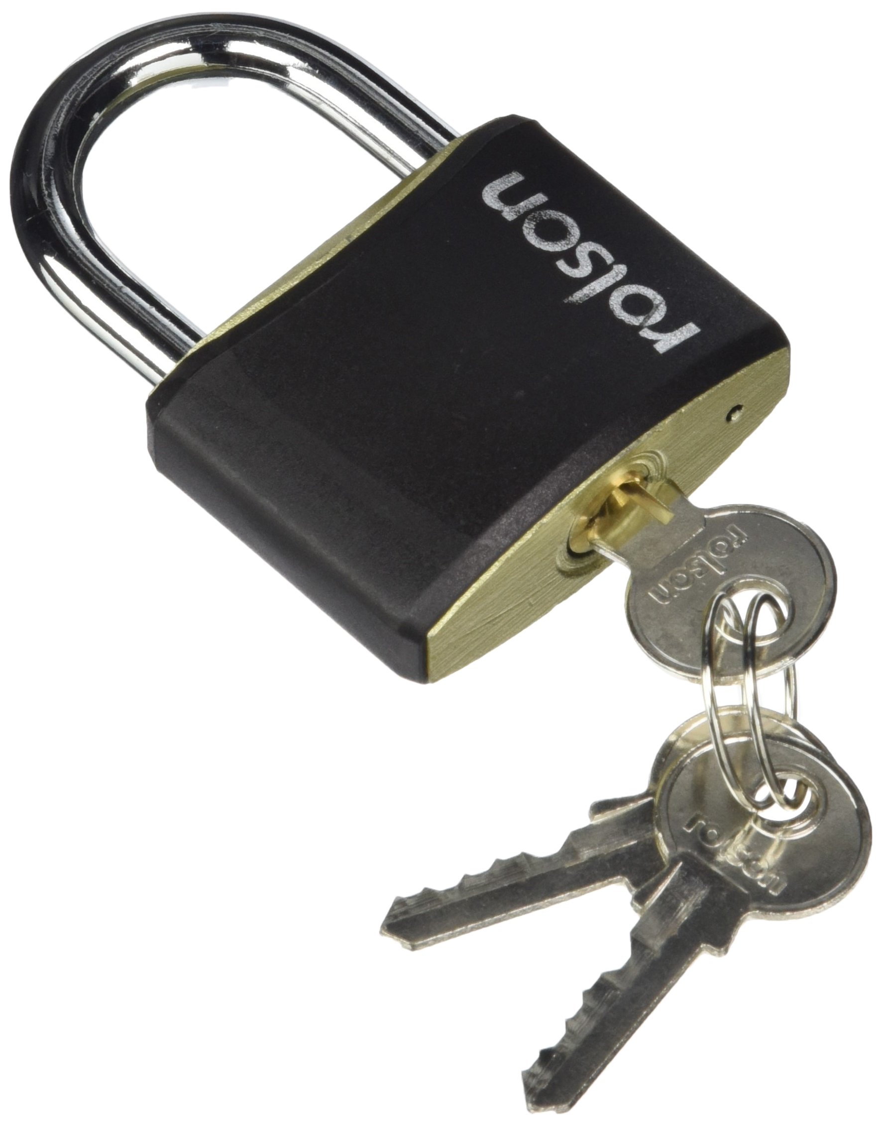 Rolson (50Mm) Steel Padlock 30Mm 40Mm 50Mm 60Mm Steel Body Brass Cylinder 3 Keys Safety Lock Black