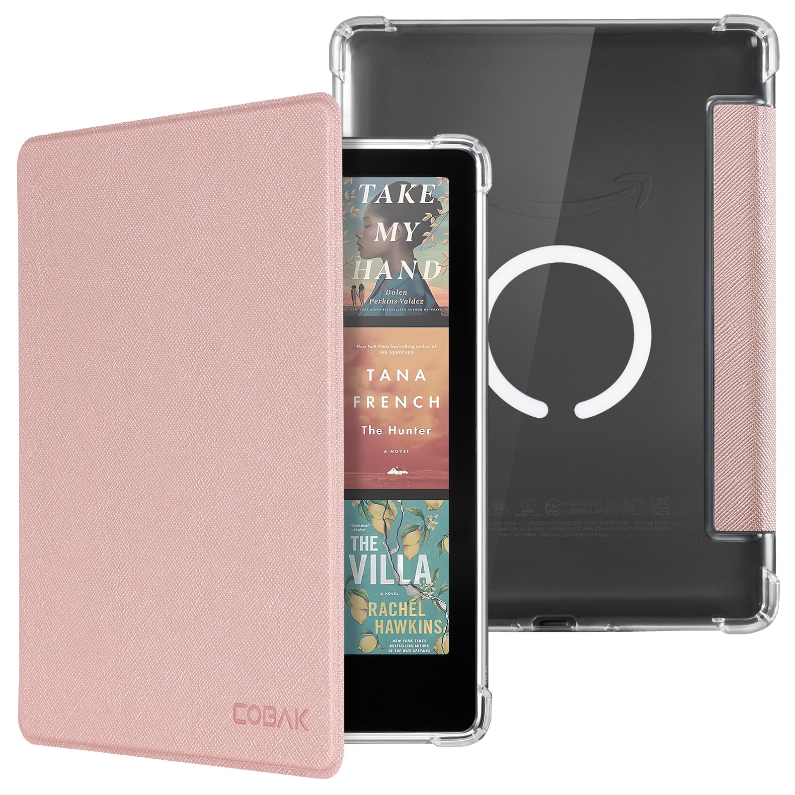 CoBak Magnetic Case for 7" Kindle Paperwhite 12th Gen 2024 and Kindle Colorsoft - Compatible with iPhone MagSafe, for Samsung/Belkin/Anker Wireless Charging Pads, Clear Back Cover, Auto Sleep Wake