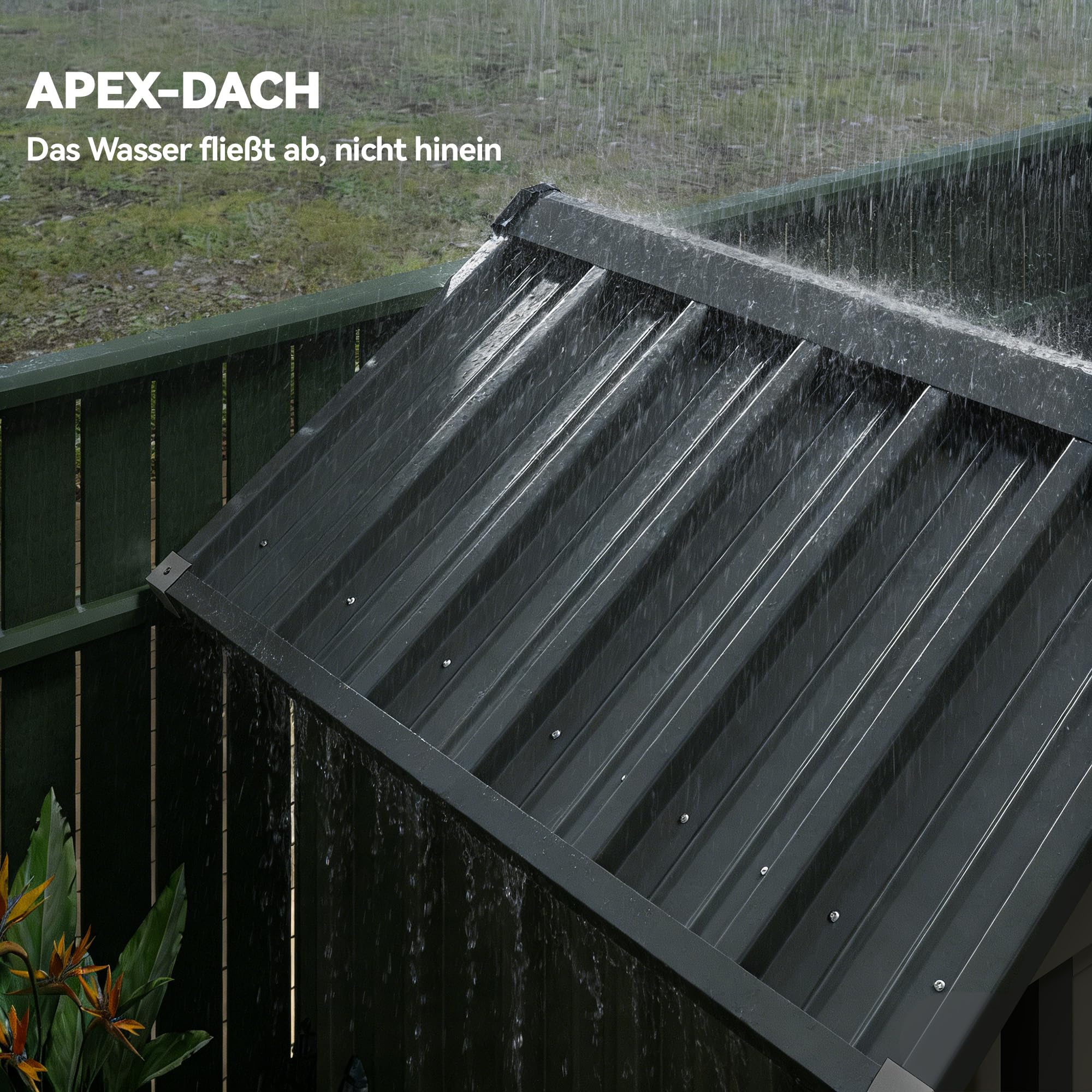 Outsunny Casetta attrezzi metallo 1,17 m² tetto a due falde 122x121x192 cm resistente intemperie grigio chiaro