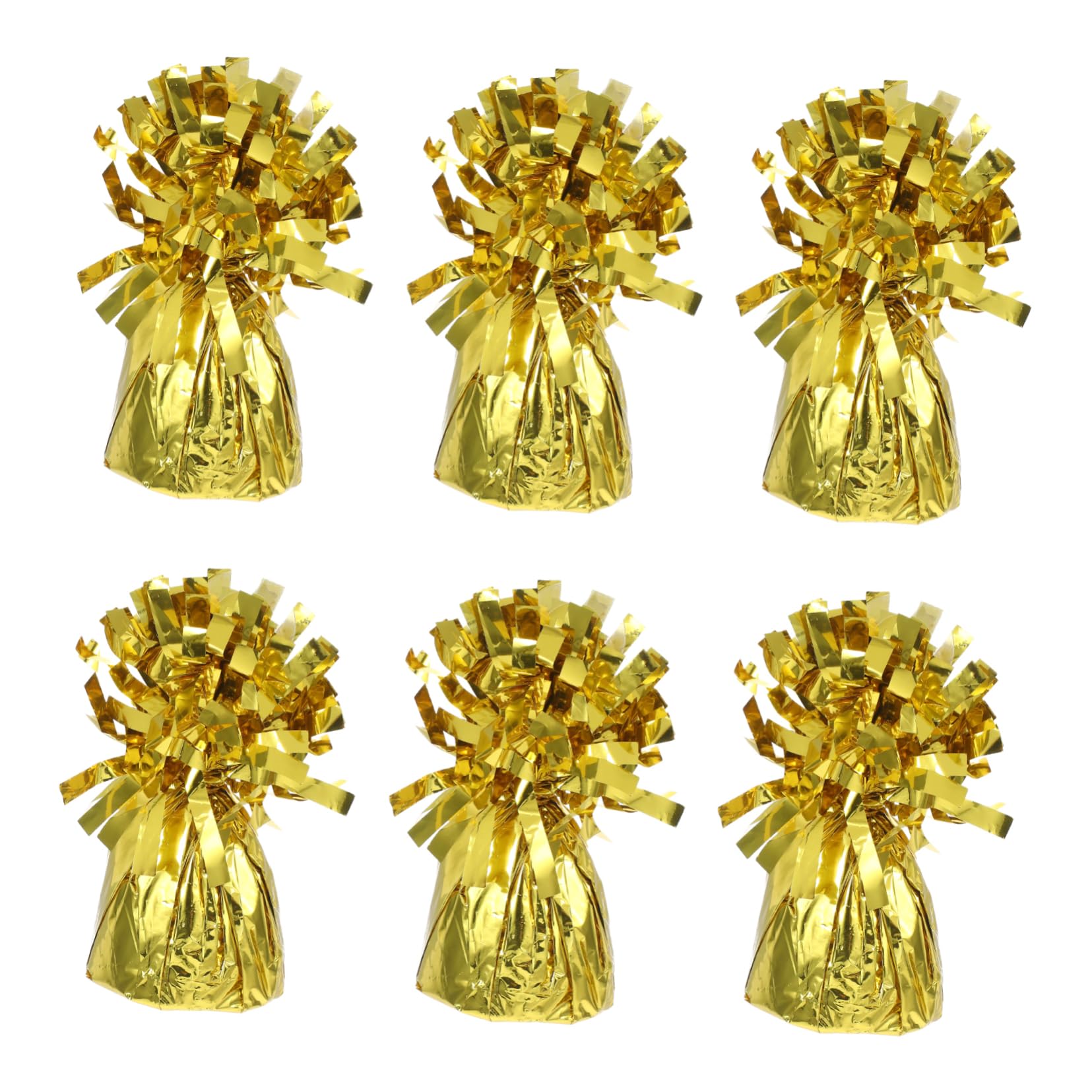 Ballonhaltergewichte 6 Stück aus Pvc und Zement für Partydeko | Goldfarben, für Geburtstag und Mottofeiern, Dekoratives Design, Leicht Einzusetzen
