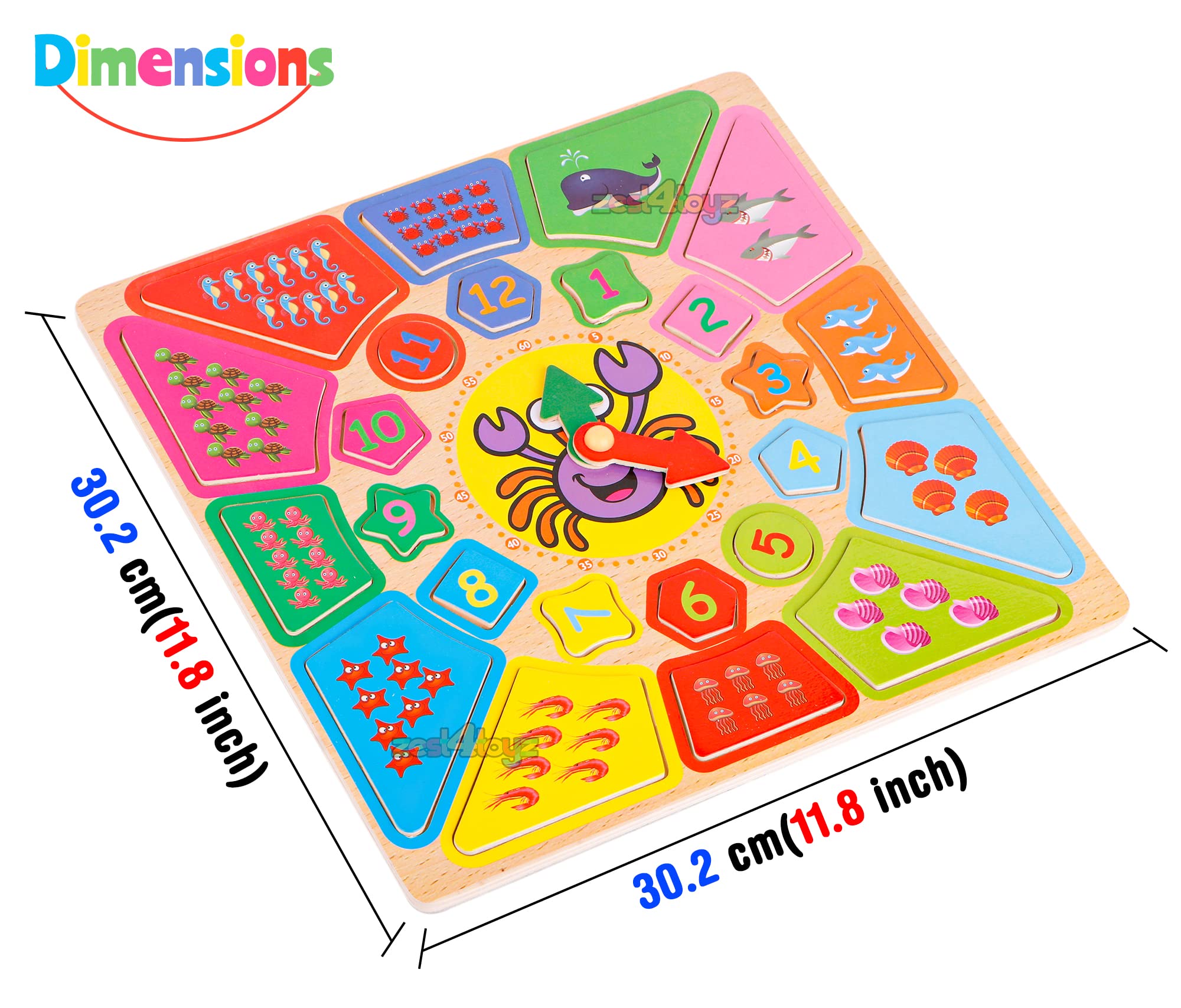 Zest 4 Toyz Sorting Clock Jigsaw Puzzle Educational Toy for Kids Learning Clock Through Fun & Play Age 3 Years and Up - Image 3 thumbnail