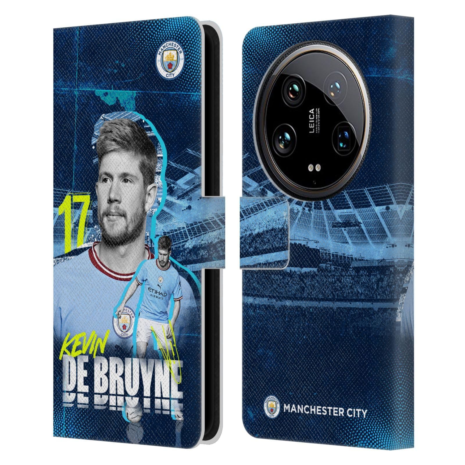 Head Case Designs Officially Licensed Manchester City Man City FC Kevin De Bruyne 2022/23 First Team Leather Book Wallet Case Cover Compatible with Xiaomi 14 Ultra