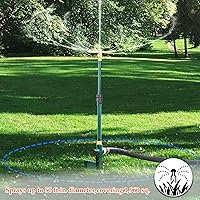 Vista 4 de ATDAWN Aspersor de jardín de 3 brazos, Aspersor de césped de gran altura, Aspersores de agua de jardín de rotación de 360 grados, Sistema de riego