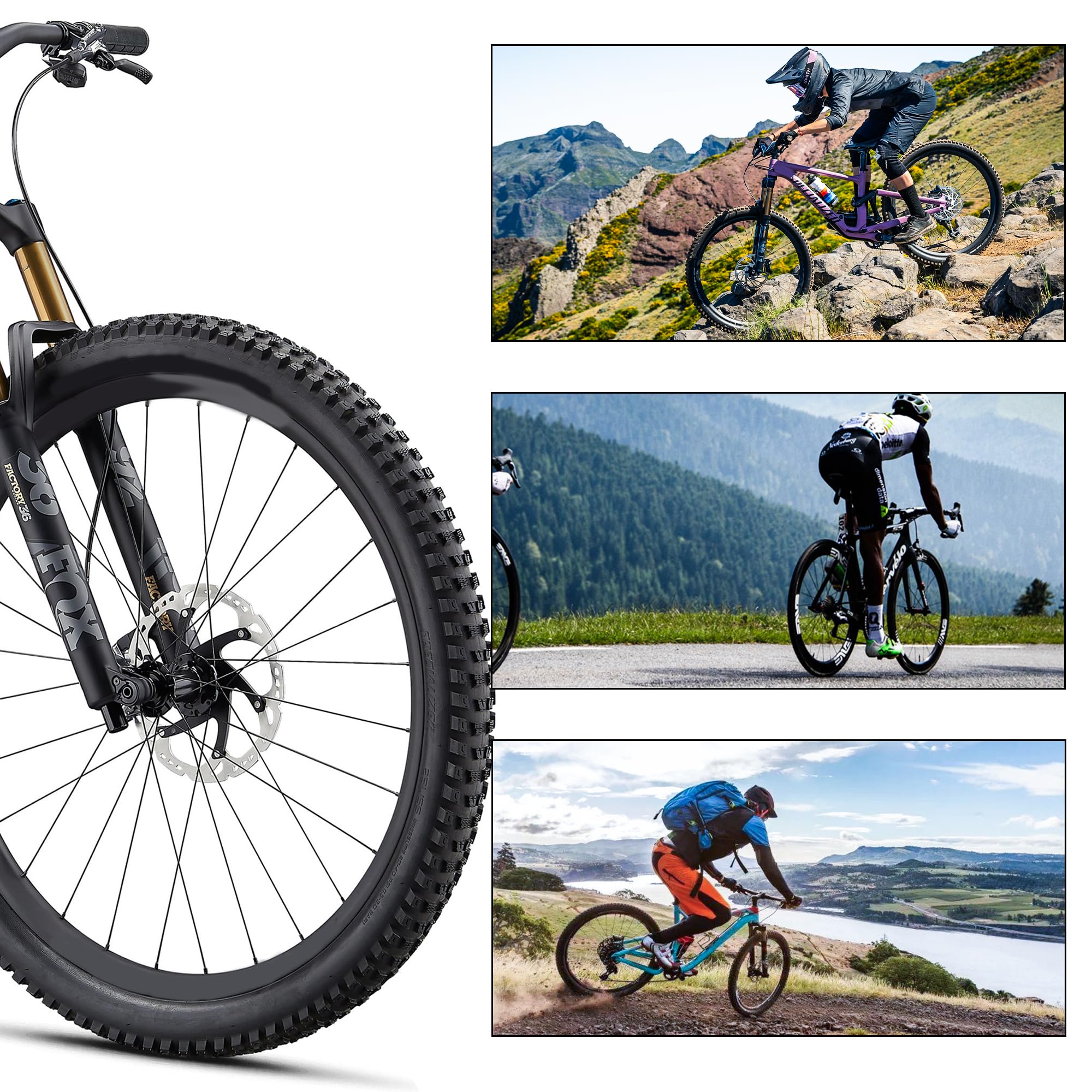 26x2.35 Bike Tires With Tubes - 2 Pack Foldable Cruiser Tires For Beach, City & Hybrid Bicycles, 59-559