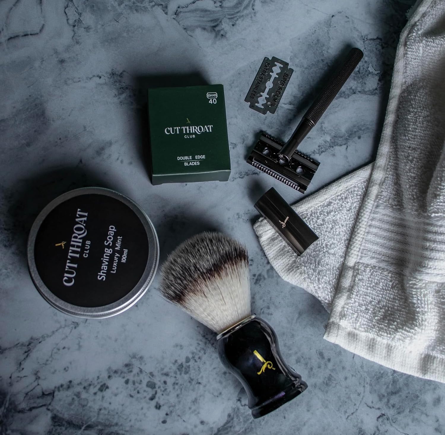 Premium Safety Razor Kit | Mens Beginners Safety Razor Kit Inc Blades, Brush, Soap & Gift Box