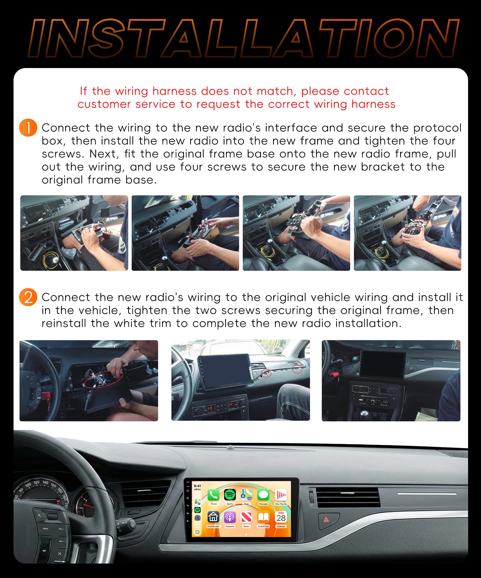 8Core 6G+128G Android Radio Coche para Citroen C5 2008-2017 Inalámbrico Carplay Android Auto GPS Navi WiFi 360° Panorámica 10 Pulgadas Pantalla Táctil Radio Bluetooth FM/RDS/DSP EQ/SWC Cámara Trasera