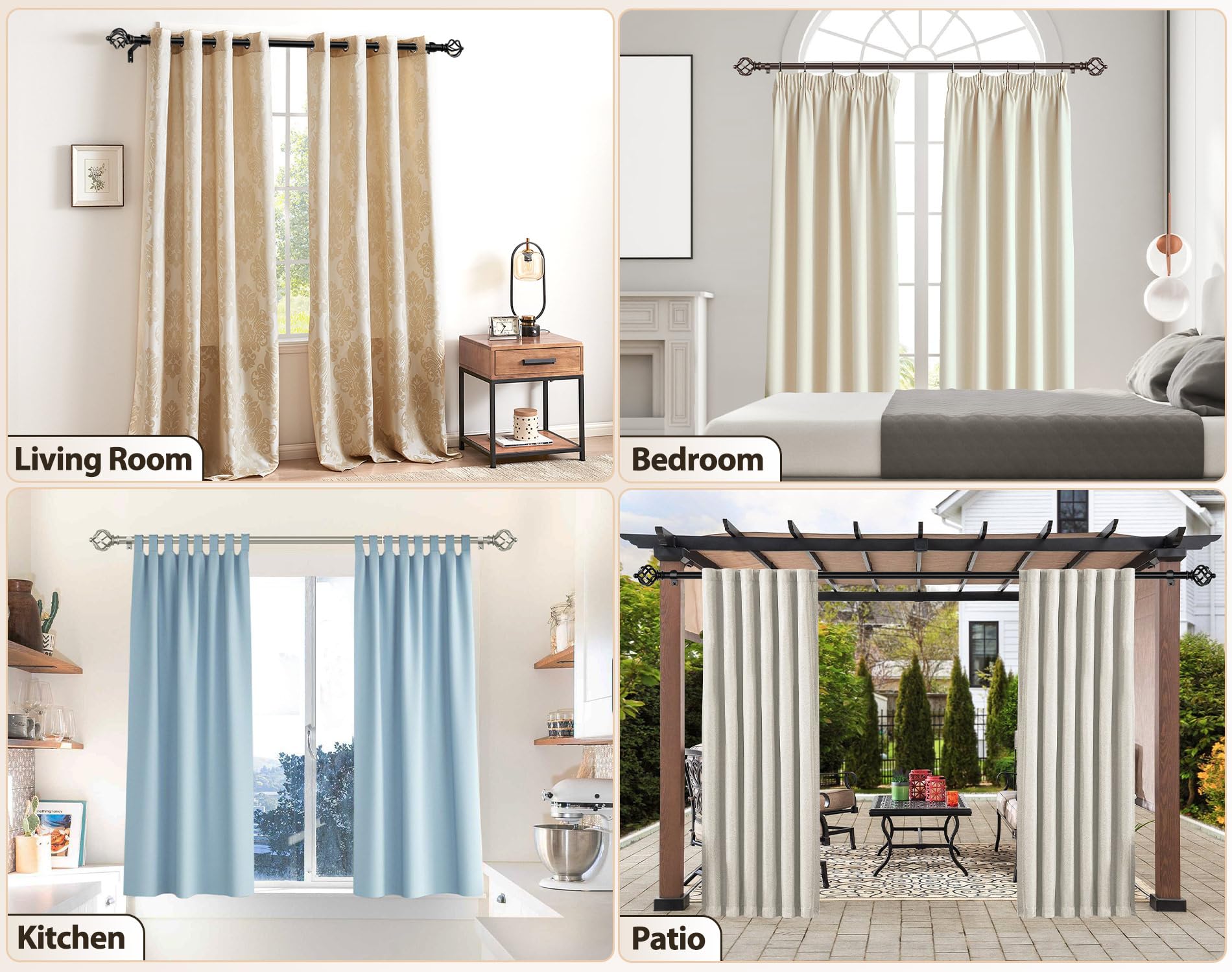 Lot De 2 Barres à Rideaux Extensibles – Fer Antique Doré – Bon état
