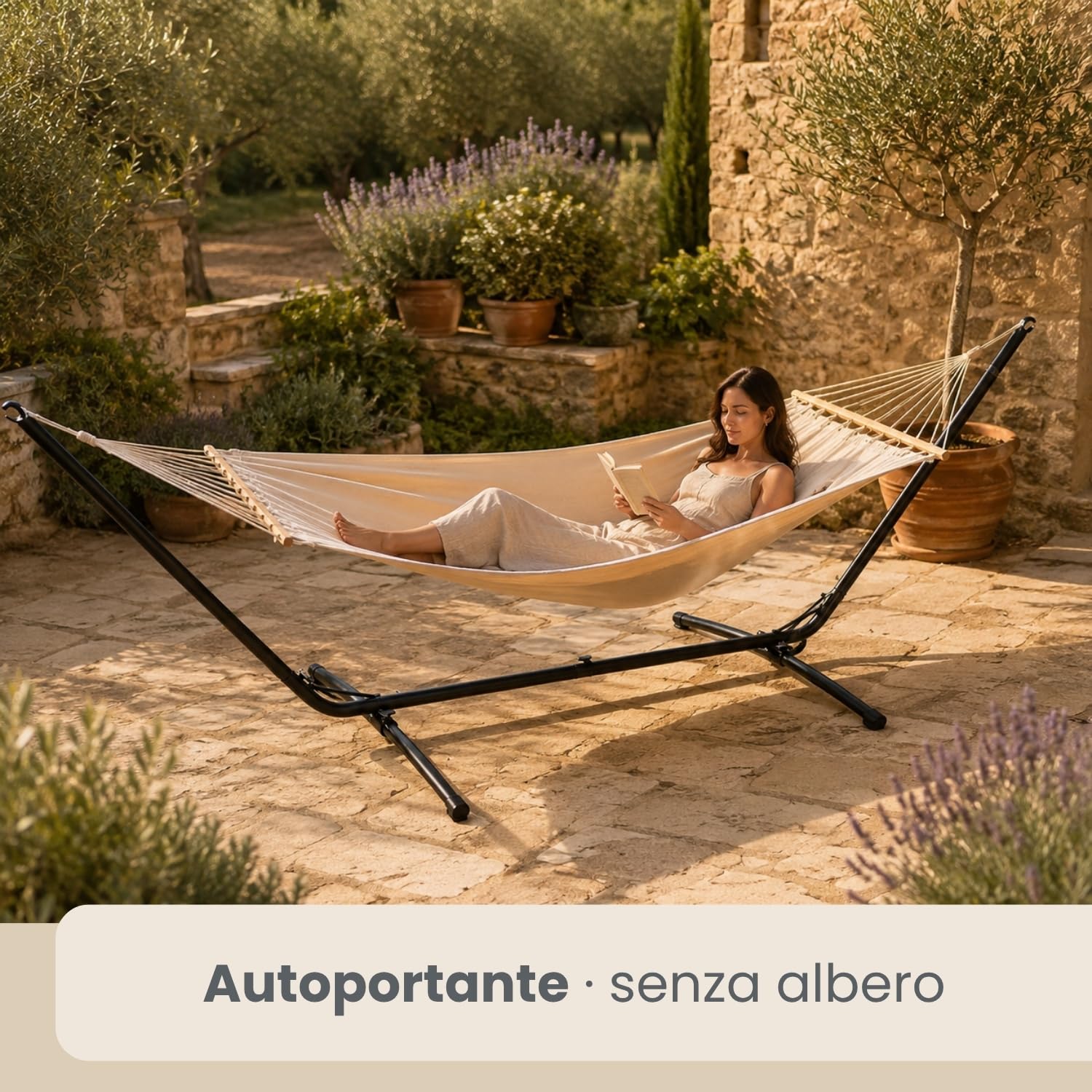 AMANKA 310x100 Supporto per Amaca Fino a 120 kg - Struttura per Amaca Sospesa - Base Amaca per 2 Persone - Dondolo Amaca da Giardino - Porta Amaca Senza Amaca Sostegno per Amaca Struttura Porta Amaca