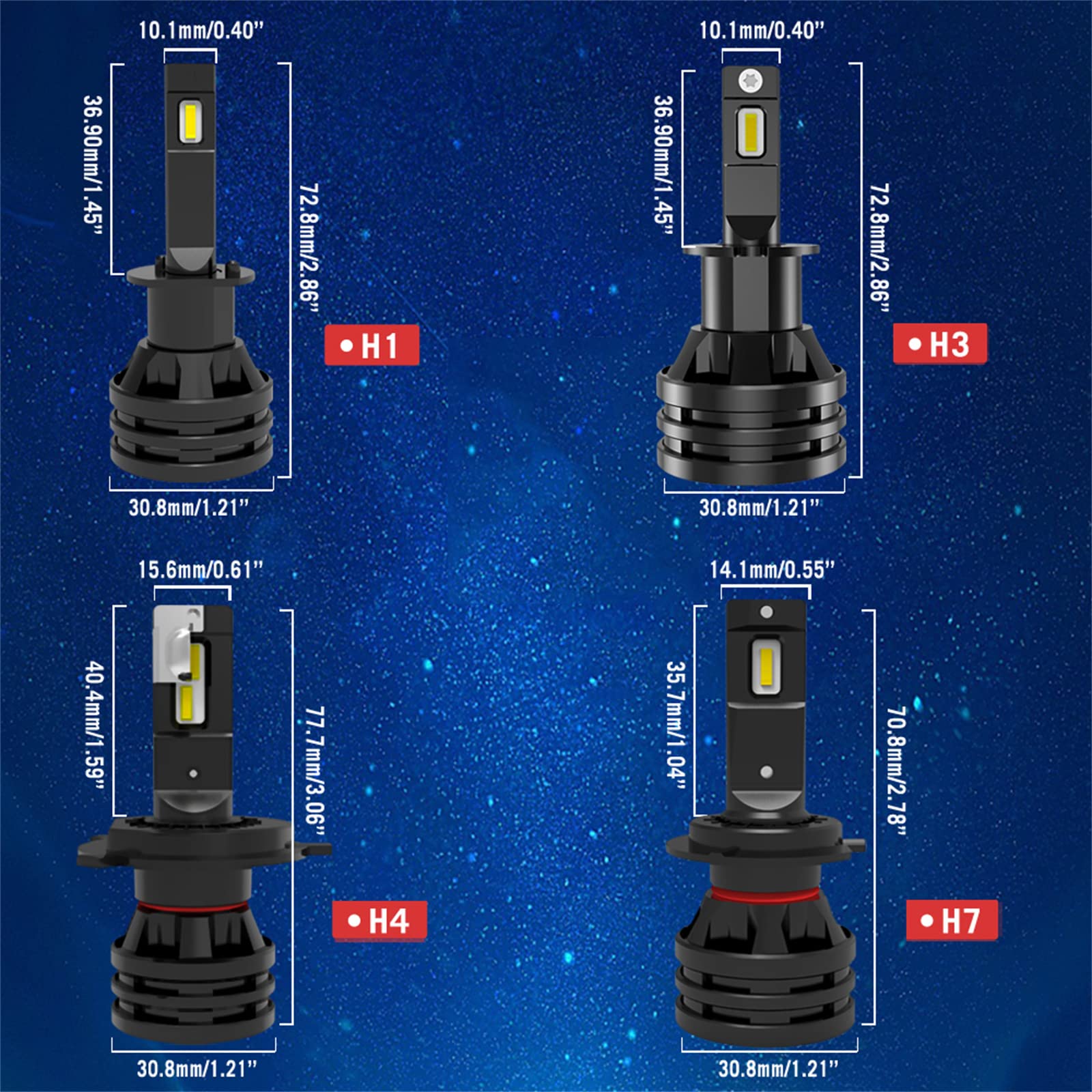 Bombillas LED, Kit LED De Alto Lúmenes, 60 W, 12000 Lúmenes, Kit De Conversión De Faros LED Superbrillantes, 6500 K, Blanco Frío, Resistente Al Agua IP68, Paquete De 2,H7