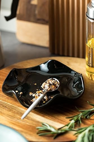 Miniatura 5 de Soporte de cuchara negro para encimera de cocina, soporte para cuchara de cocina para estufa, bonito soporte floral para espátula para múltiples