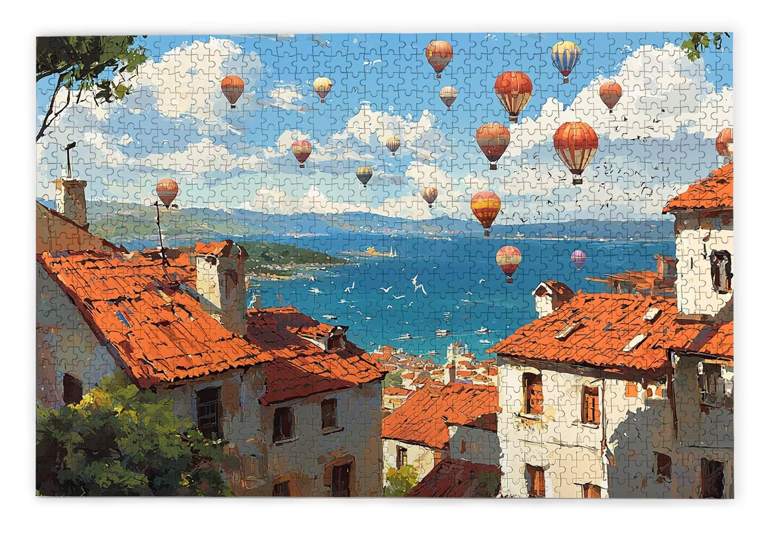 Puzzle 3000 Teile Erwachsene, Heißluftballon Puzzle 3000 Teile mit Geschenkbox, Holzpuzzle Erwachsene mit Naturholz, Geschenke für Frauen, Geschenke für Männer, Holzpuzzle für Deko Wohnzimmer, I-81