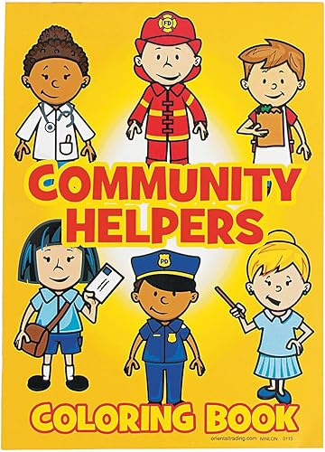 Fun Express Community Helper - Libro para colorear - 24 piezas - Actividades educativas y de aprendizaje para niños
