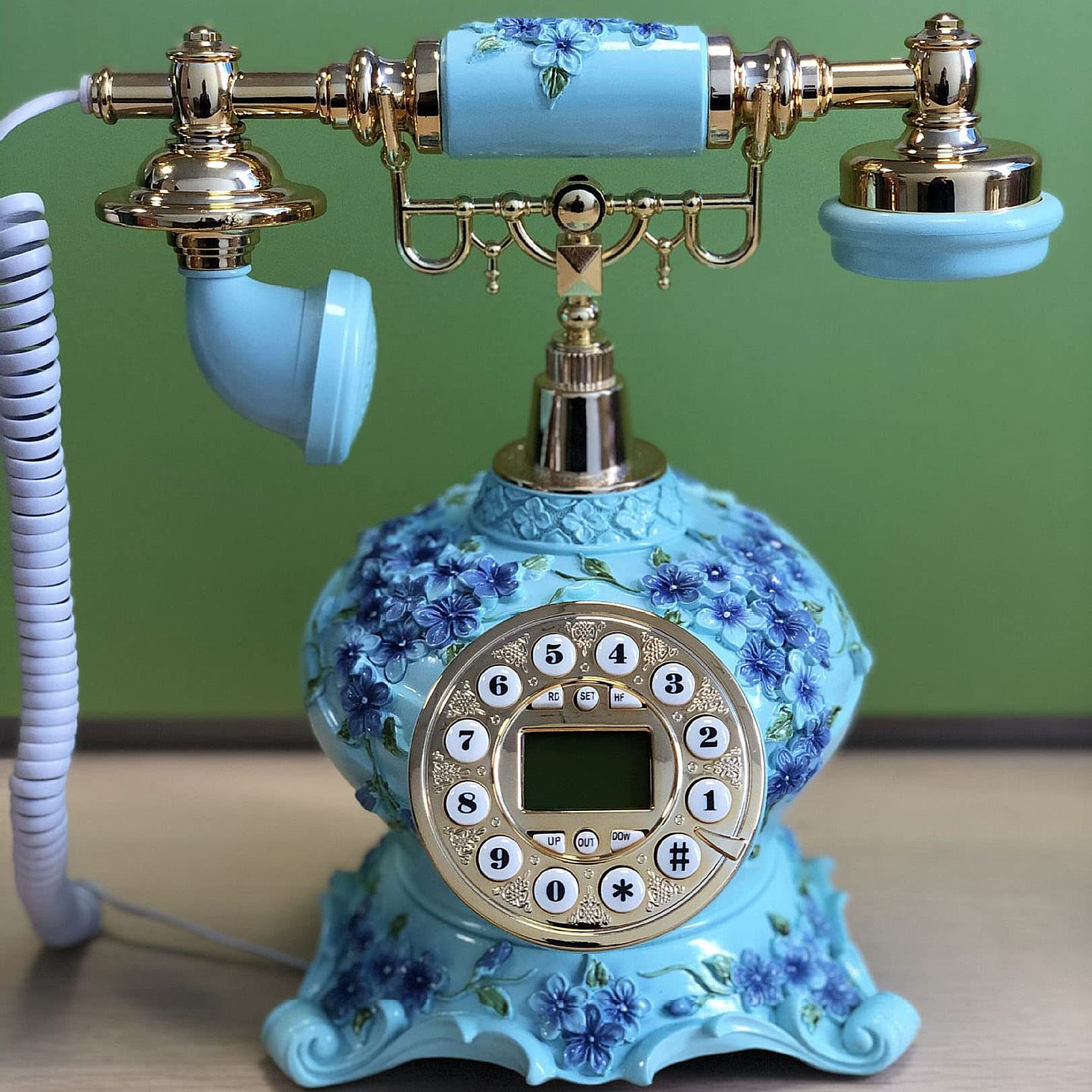 Telefono Fisso Vintage nostalgico a Pulsante con Cavo, suoneria autentica, Telefono con Linea retrò per casa, Ufficio, Hotel