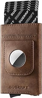 DUGRAFT Pop Up Wallet with AirTag Holder, RFID Blocking Slim Leather Wallet with Money Clip Smart Credit Card Holder Wallet for Men(AirTag Not Included)