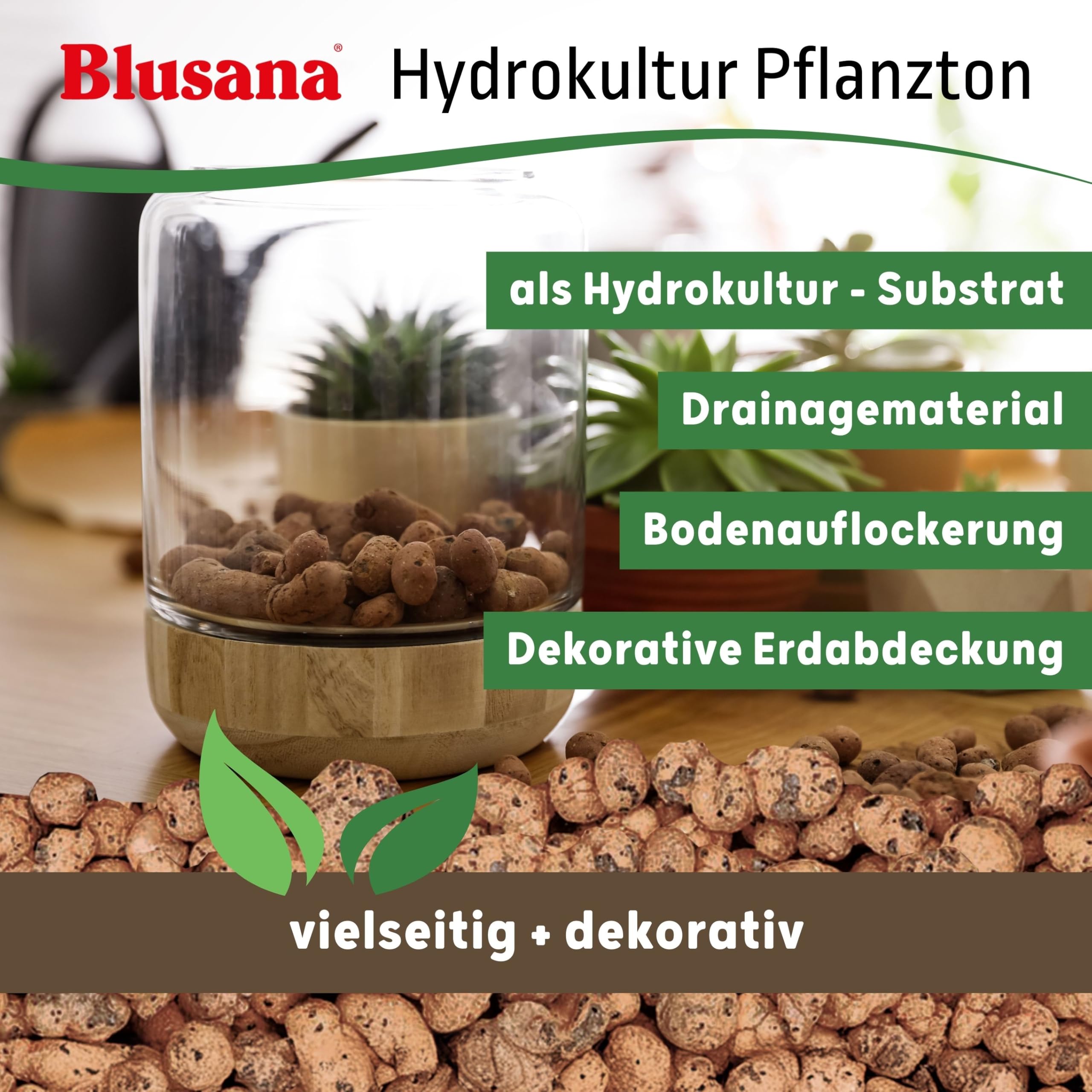 Pflanzton-Granulat Blähton 50l | Pflanzsubstrat für Hydrokultur | Ton-Granulat Körnung 8-16mm | Pflanzton Drainagematerial & Bodenauflockerung