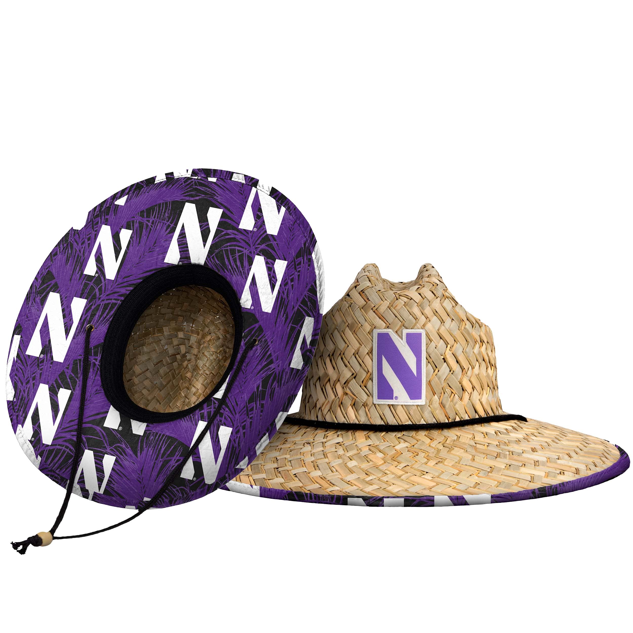 FOCO Men's NCAA College Team Logo Floral Straw Sun Hat