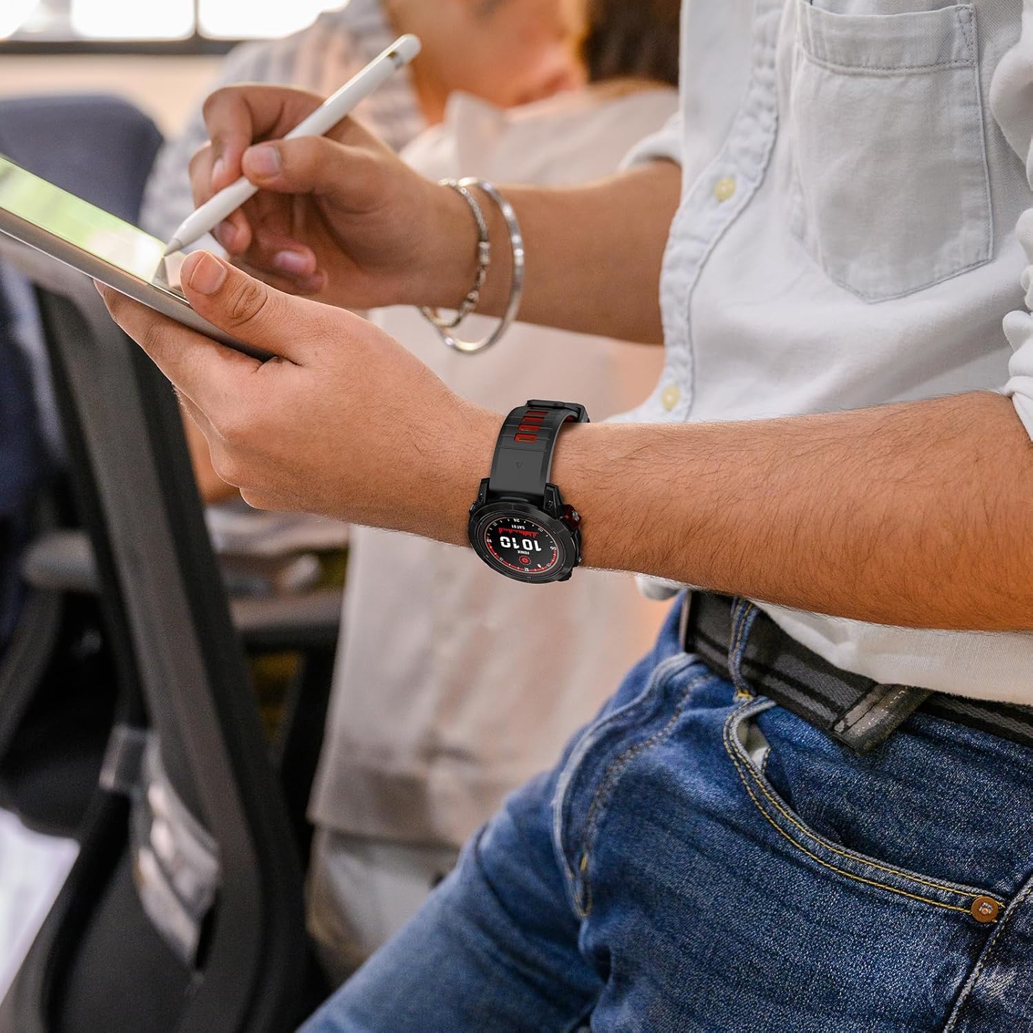 ZPJPPLX 26MM Quick fit Watch Band Compatible with tactix8 Fenix8 51mm/8pro/Fenix 7X 6X Pro 5X Plus,Soft Silicone Strap for Garmin Tactix7 AMOLED/Enduro 3/2/Descent MK2i /MK3i Epix Pro 51mm band - Image 6