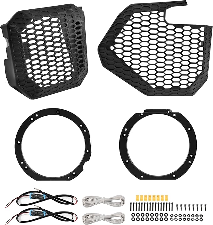 Soportes adaptadores y cubiertas de rejilla para parlantes de 6.5" SAUTVS para Polaris RZR PRO miniatura 6
