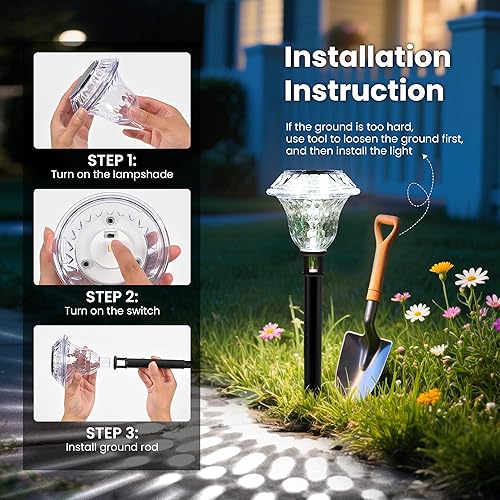 Miniatura 5 de Luces solares para camino, decoración de jardín para patio, luces solares de jardín para exteriores, iluminación de paisaje impermeable, decoración