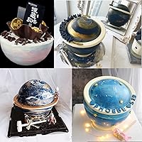Vista 8 de Moldes de silicona grandes para bolas planetarias, molde de silicona esférica + 2 martillos de madera, molde redondo antiadherente para pasteles