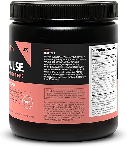 Miniatura 2 de LEGION Pulse - Bebida preentrenamiento de óxido nítrico natural para aumentar la energía, sin creatina, endulzada naturalmente, beta-alanina,