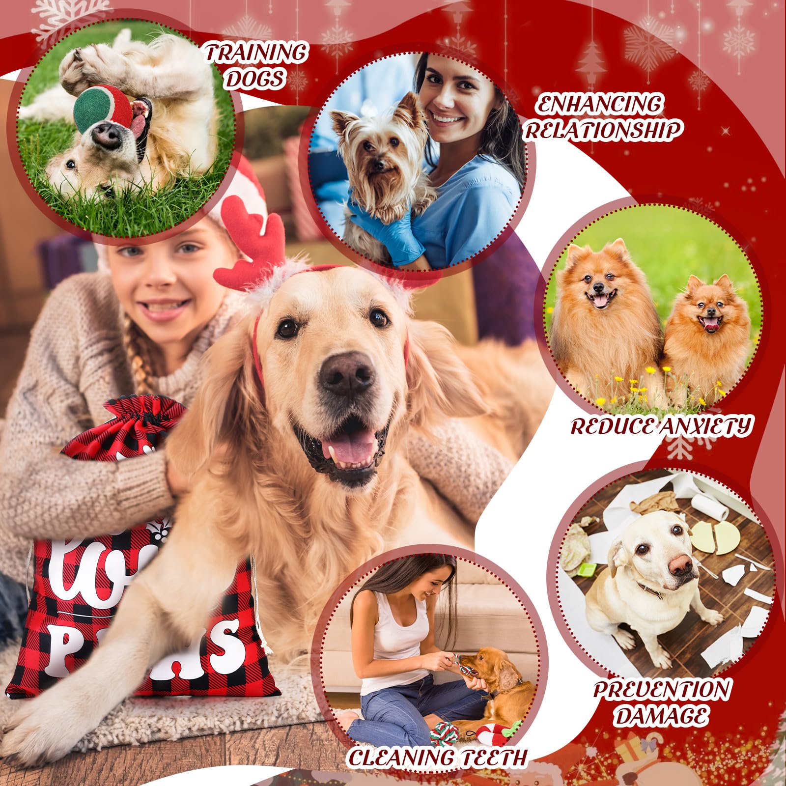 Abbylike Kauspielzeug für Hunde, waschbar, buntes Baumwollseil, für Welpen, interaktives Spielzeug, Seilspielzeug für Haustiere, kleine, mittelgroße Hunde (weißer Schneemann), 11 Stück
