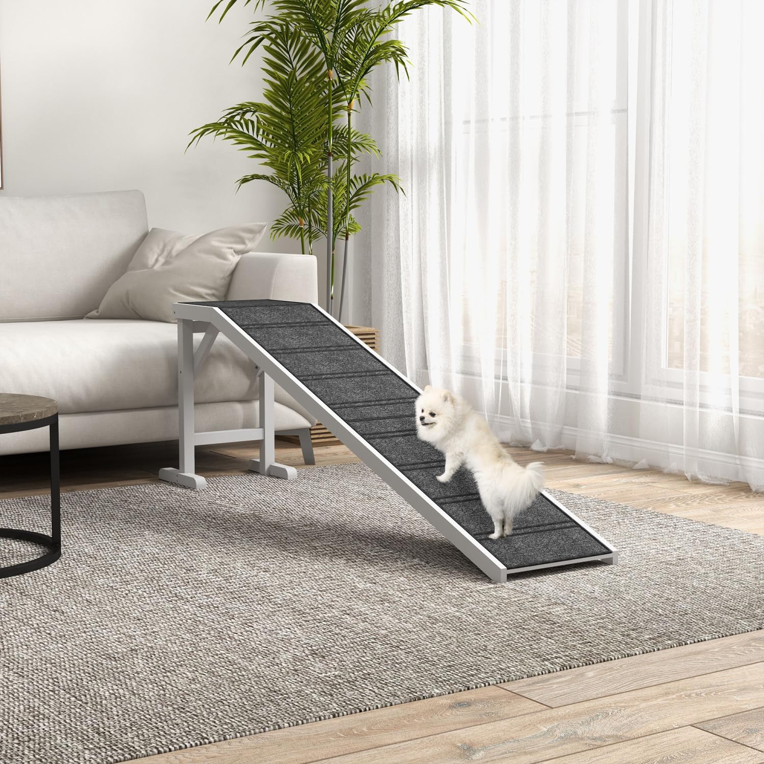 Dog Ramp for Bed, Pet with Non-Slip Carpet and Top Platform