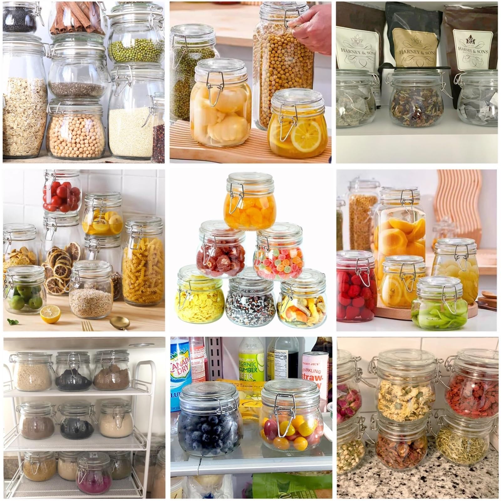 Vorratsgläser mit Deckel Set Mit 6 Vorratsgläsern Aus Glas Luftdichten Deckeln for Zu Hause Aufbewahrungsgläser Küche