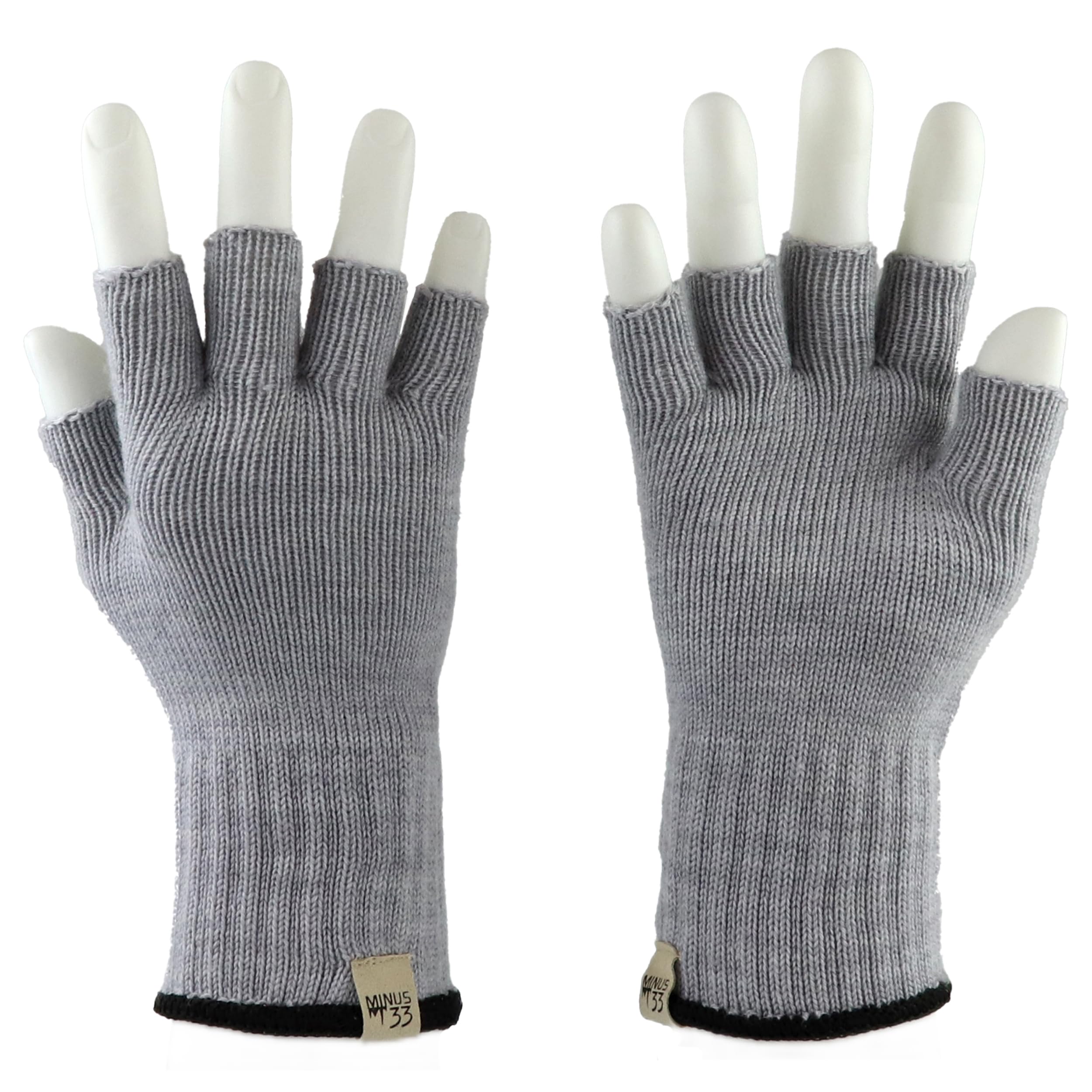 Merino Wool Fingerless Gloves - Hunting and Fishing Liner - Half Finger Warm Knitted Gloves