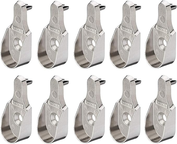 Gedotec Seitenwand Schrankrohrlager OVAL mit Einbohr-Zapfen Ø 5 mm – H3069 für Kleiderstangen | Schrankrohrhalter für Ovalstange | Metall vernickelt | MADE IN GERMANY | 10 Stück – Stangen-Aufhängung