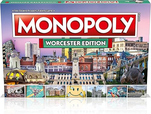 Miniatura 6 de Monopoly Board Game Worcester Edition: 2-6 jugadores Juegos de mesa familiares para niños y adultos, juegos de mesa para niños de 8 años en
