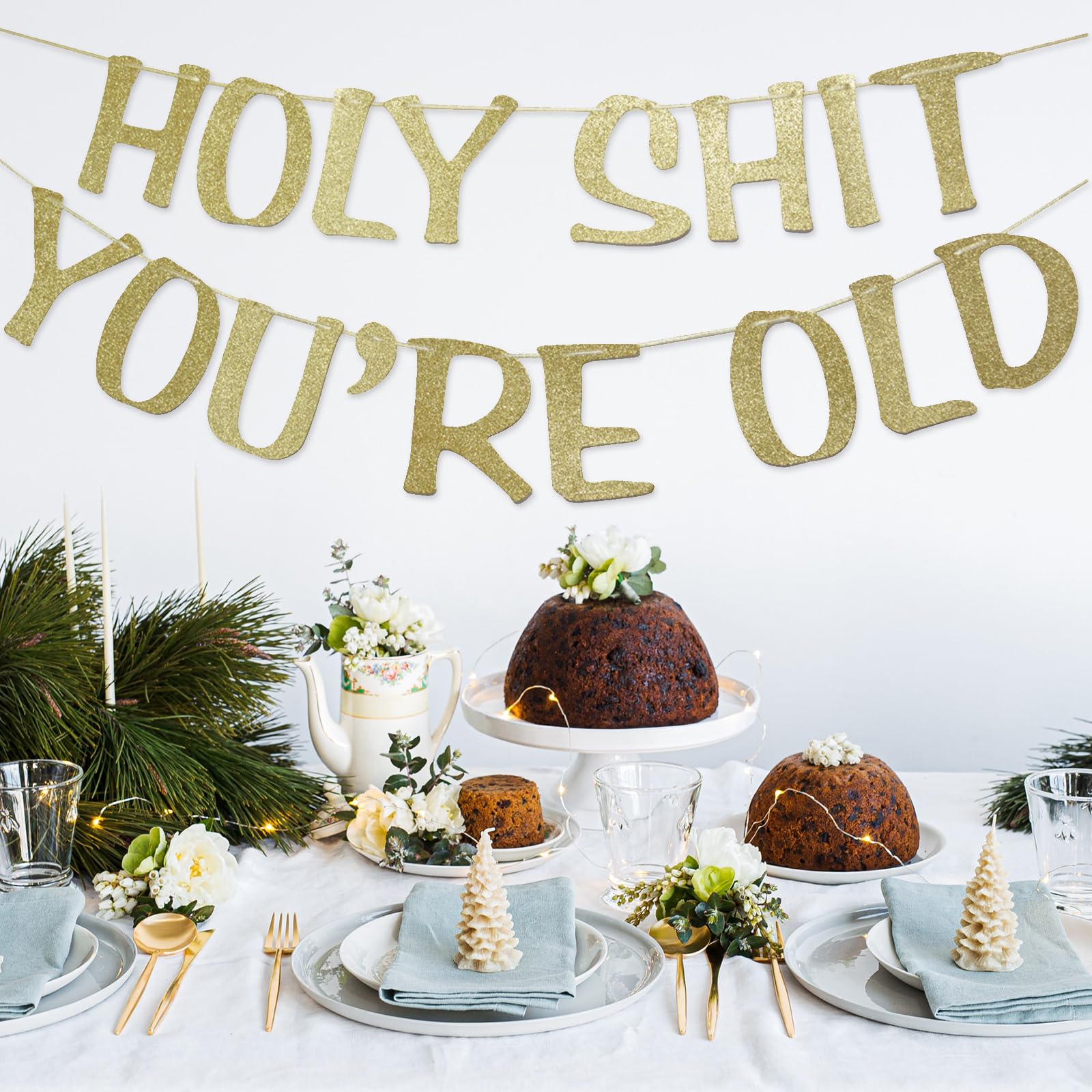 Geburtstagsbanner „Holy Shit You’re 20“ – Gold-glitzernd Für Partys & Meilenstein-Deko
