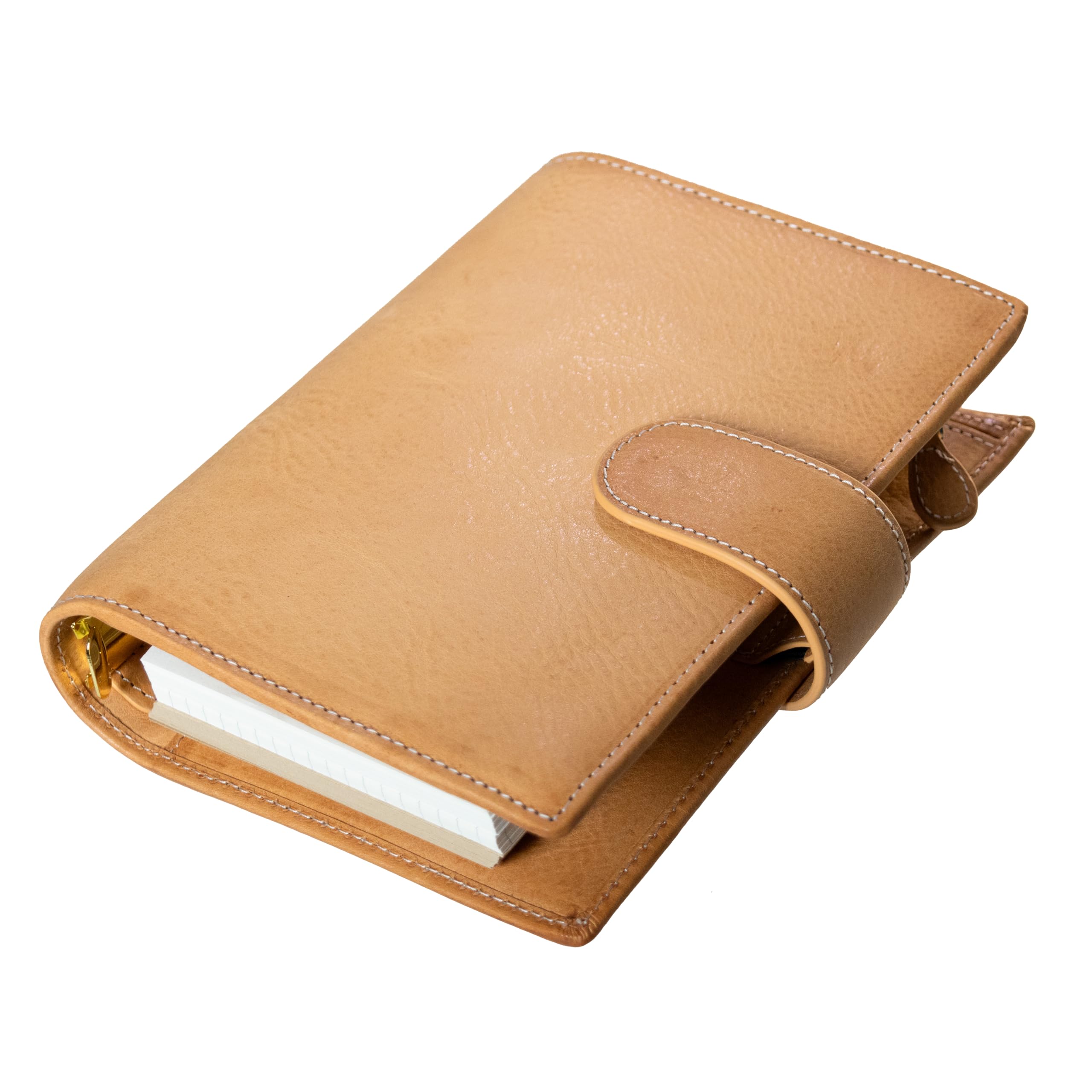 Burxxong A6 Personal XL Organizer Minerva Box Genuine Leather Journal Notebook,Stalogy Rings Planner Pocket size Notebook with 25MM Binder Mini Agenda Diary (Original color)