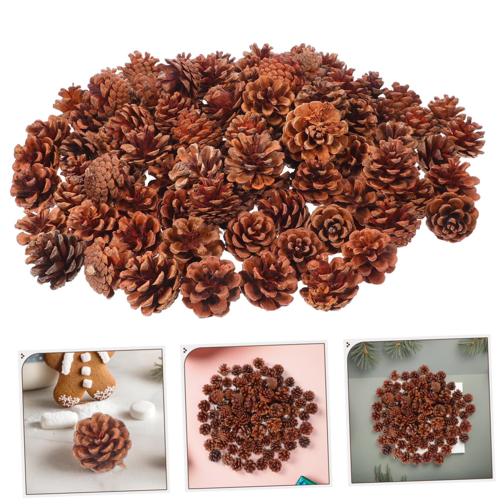 130 Mini Piñas de Pino Reales para Adornos Navideños y Decoraciones de Invierno, Fáciles de Almacenar, Ideales para Manualidades y Relleno de Jarrones