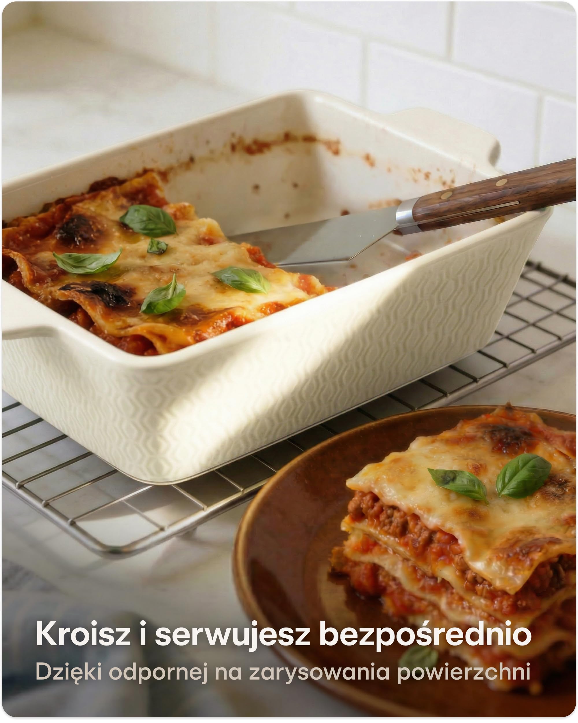 Praknu Naczynie Żaroodporne Ceramiczne Małe 21x16 cm - Małe Naczynie Do Zapiekania Dla 2–3 Osób - Forma Do Lasagne I Zapiekanek - Wysoki Rant - Z Uchwytami (Biały)