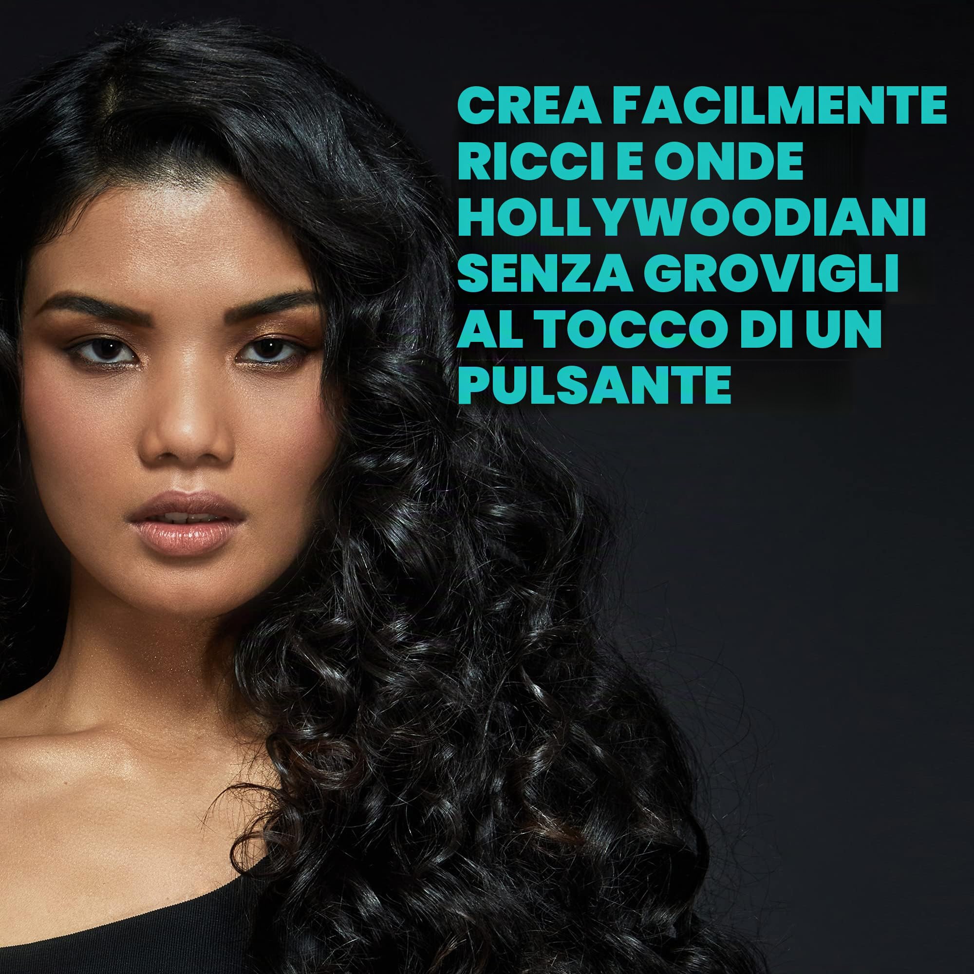 REVAMP Hollywood Wave Arricciacapelli Automatico Ceramica - Ionico | Rotazione Automatica, Onde e Ricci, Styler Rotante, per Capelli Lisci e Ondulati, Tutti i Capelli