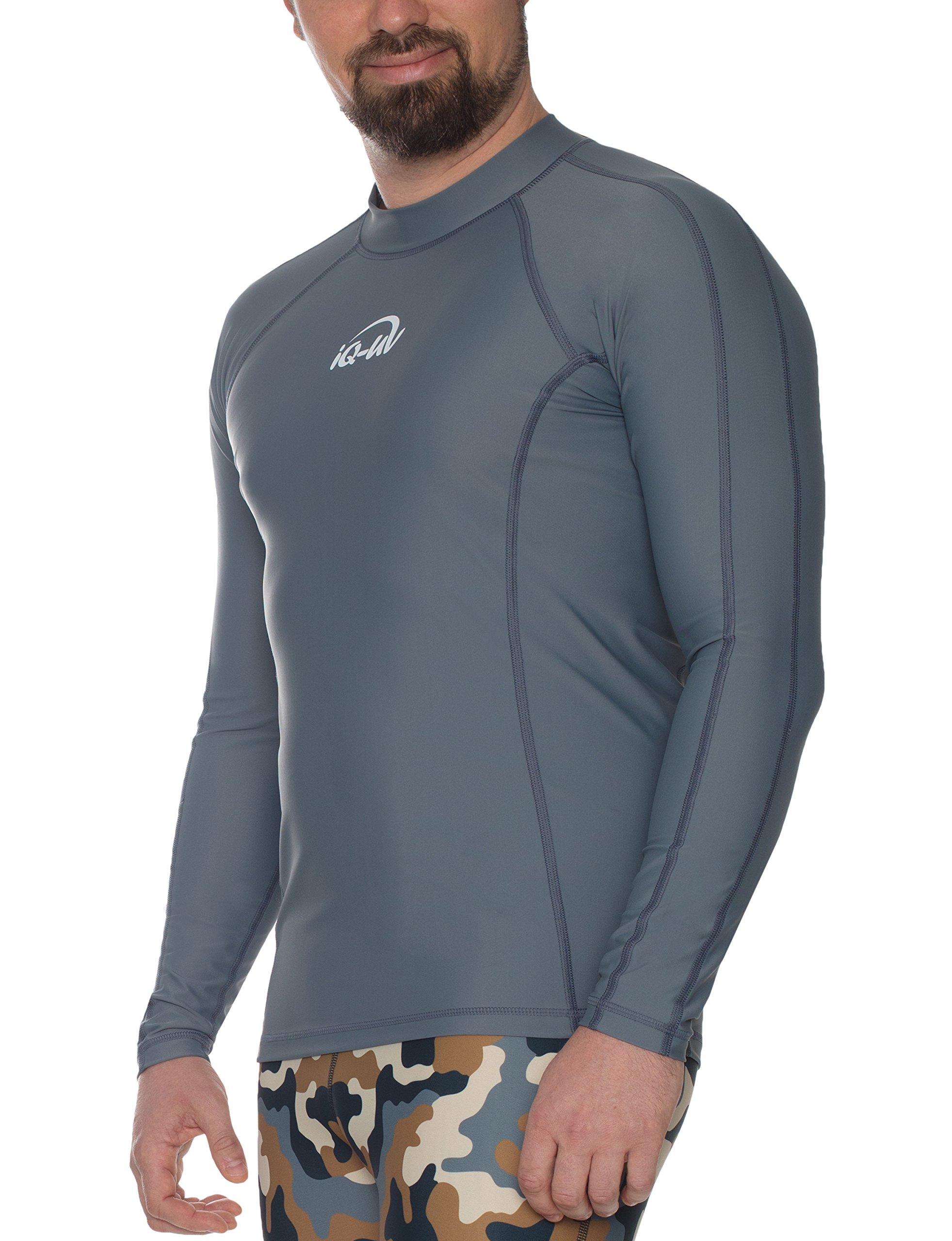 iQ-UV Shirt Herren Langarm Slim Fit – Rashguard für Herren mit Sonnenschutz zum Schwimmen, Surfen & Wassersport – Schwimmshirt Männer – Atmungsaktiv und schnelltrocknend
