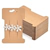 Coopay 150 Pieces Hair Clip Display Cards Hair Bow Holder Rectangle Barrettes Jewelry Accessories Display and Organizing, Kraft Paper Cards, 4-14 x 2-34 Inches Brown
