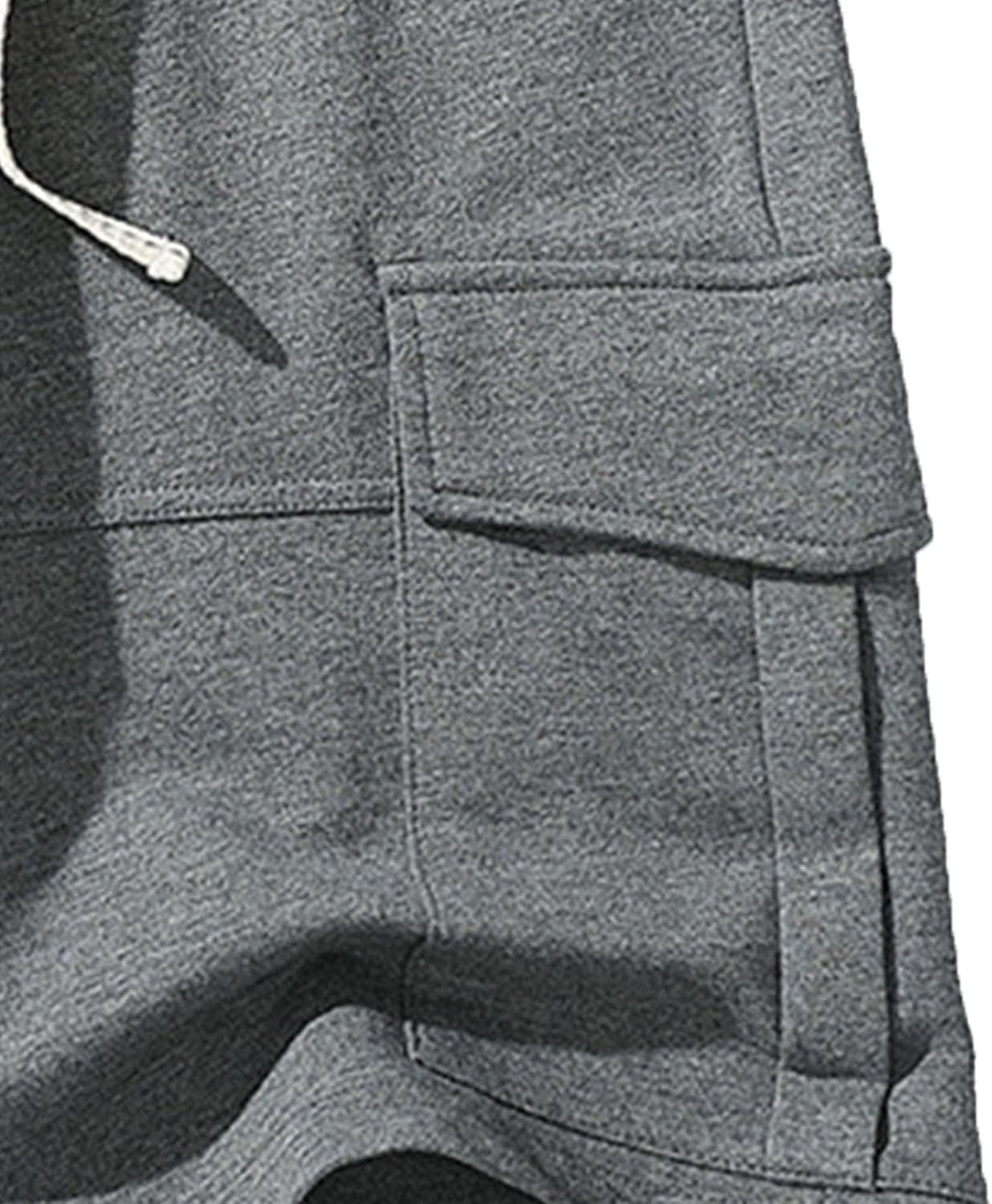 DGHM-JLMY Men's Cotton Casual Cotton Multi-Pocket Shorts Elastic Waist Relaxed Fit Outdoor Shorts Loose Fit Solid Cargo Short